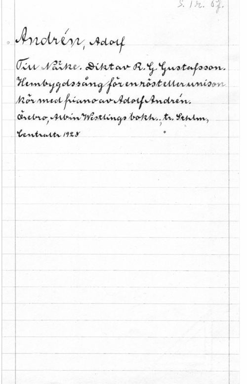 Andrén, Adolf f
 Åmotfva omm;

: I a I v W I , s
.fn W MVM
.MW-w",   aim. fm, 
- .601m Hz! 0