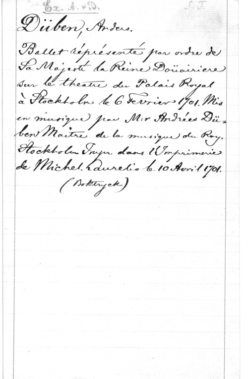 Düben, Anders von aåååteaaaly . 1.... (VW-U -
1.4,  (falun-1701.

(Maya