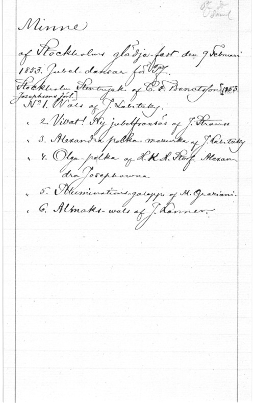 Minne af Stockholms glädje-fest 9 Februari 1853 