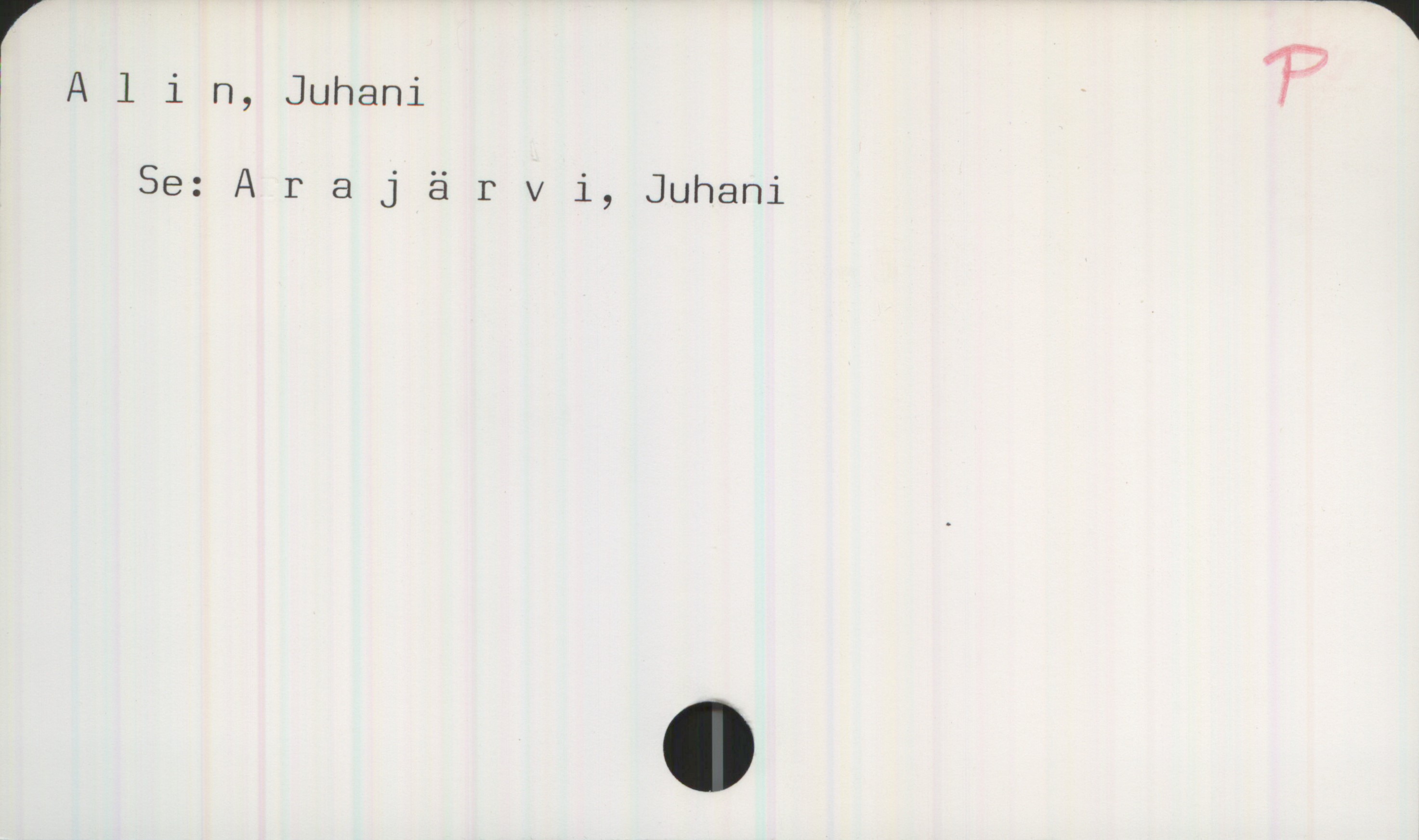 Alin, Juhani Alin, Juhani

Se: Arajärvi, Juhani