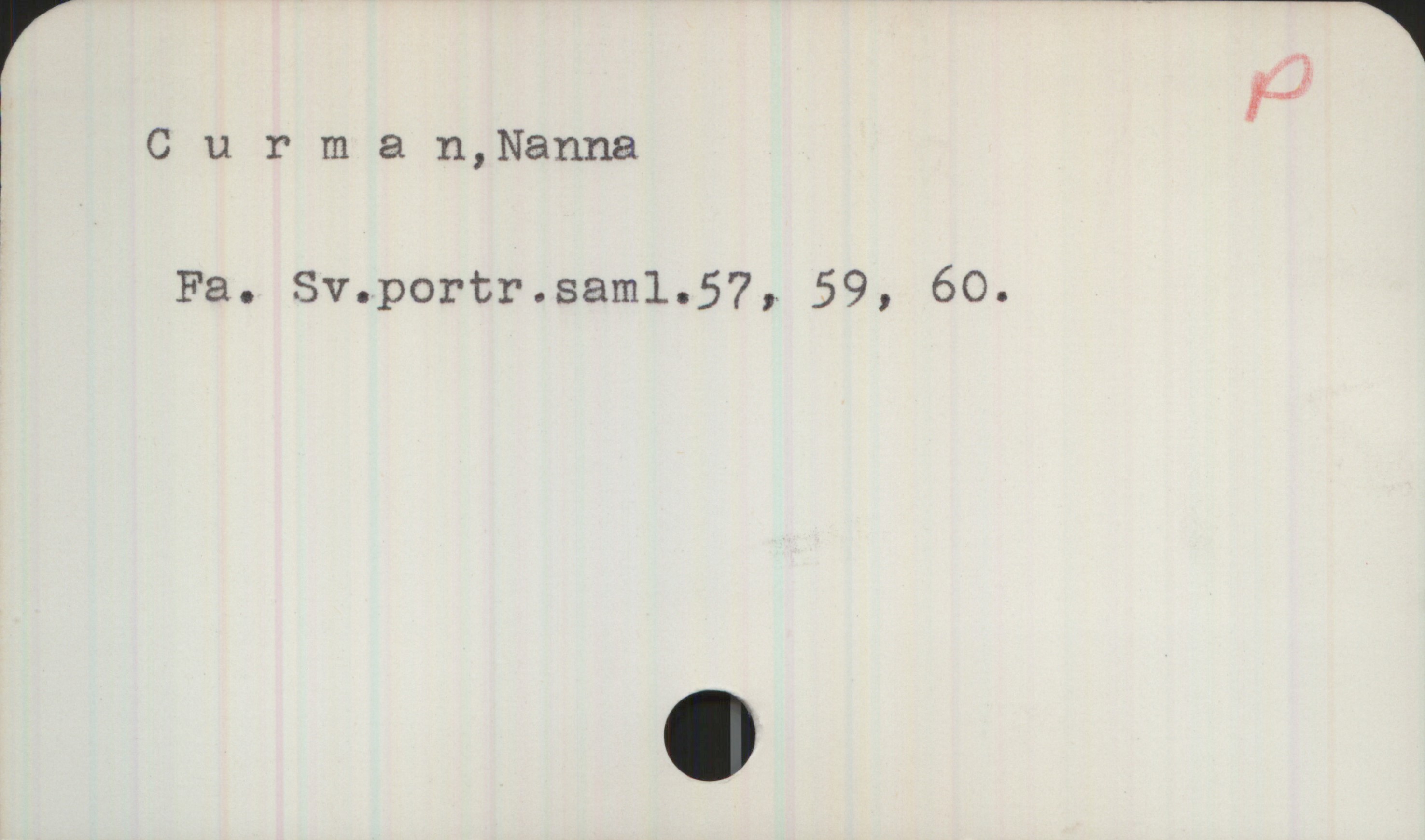 Curman, Nanna Curman, Nanna
Fa. Sv.portr.saml.57, 59, 60.