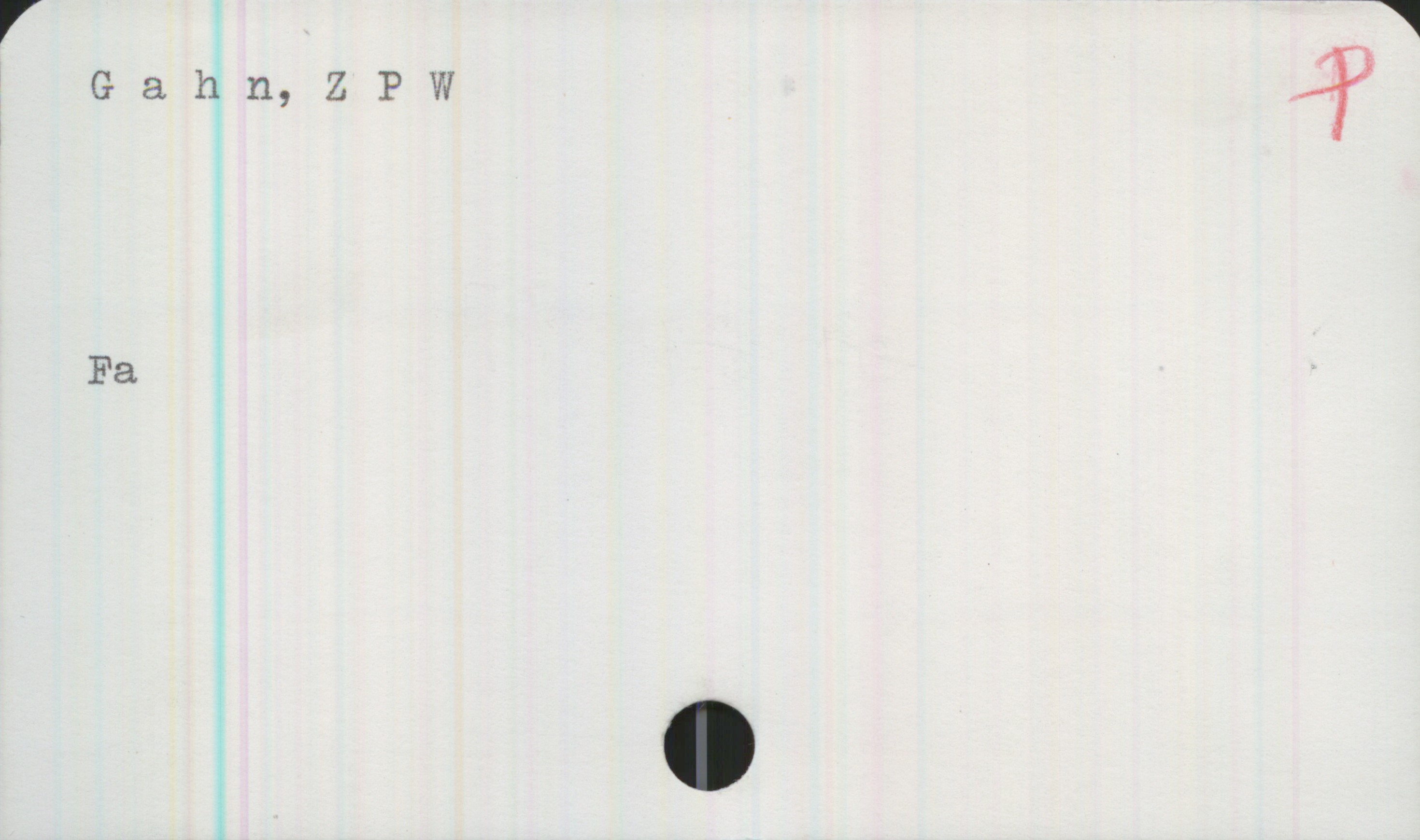 Gahn, Z P W Gahn, Z P W
Fa
