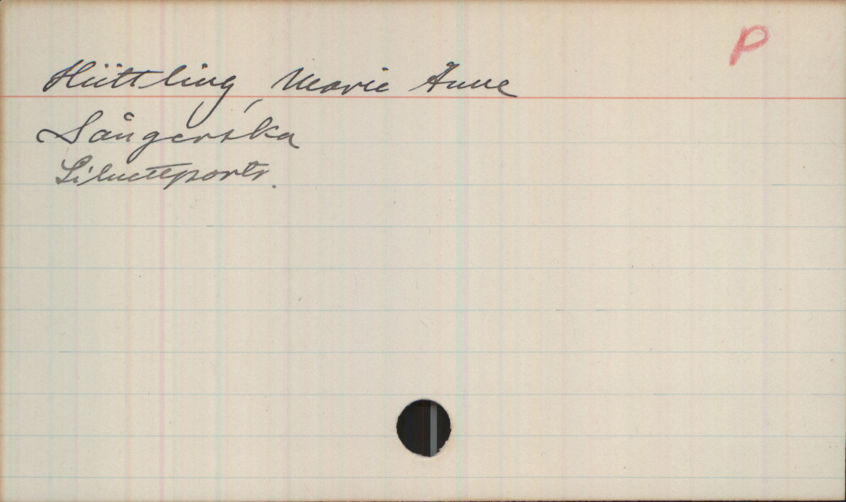 Hüttling, Marie Anne Hüttling, Marie Anne
Sångerska
Siluettportr.