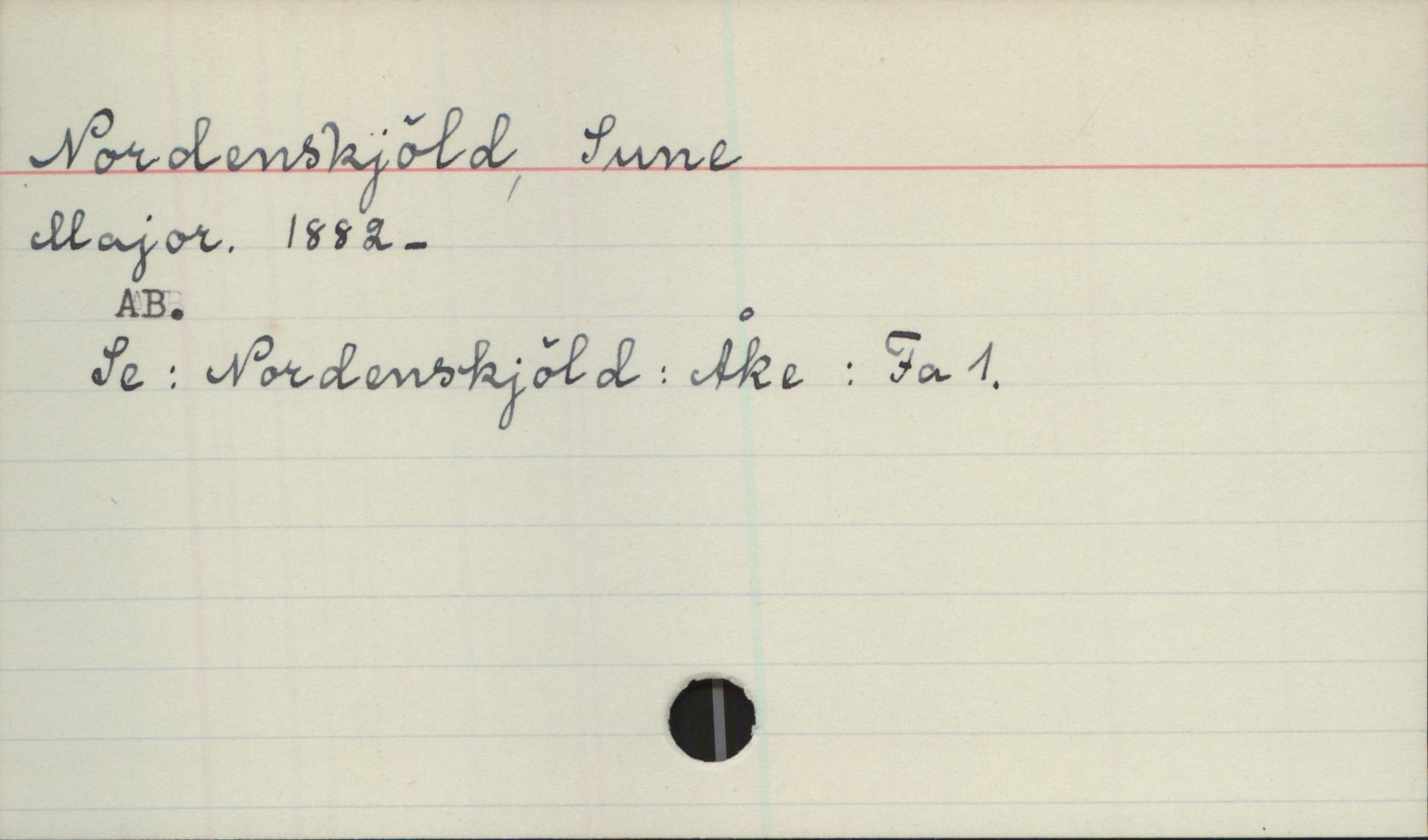 Nordenskjöld, Sune (1882-) Nordenskjöld, Sune
Major. 1882-
AB.
Se: Nordenskjöld: Åke: Fa1.