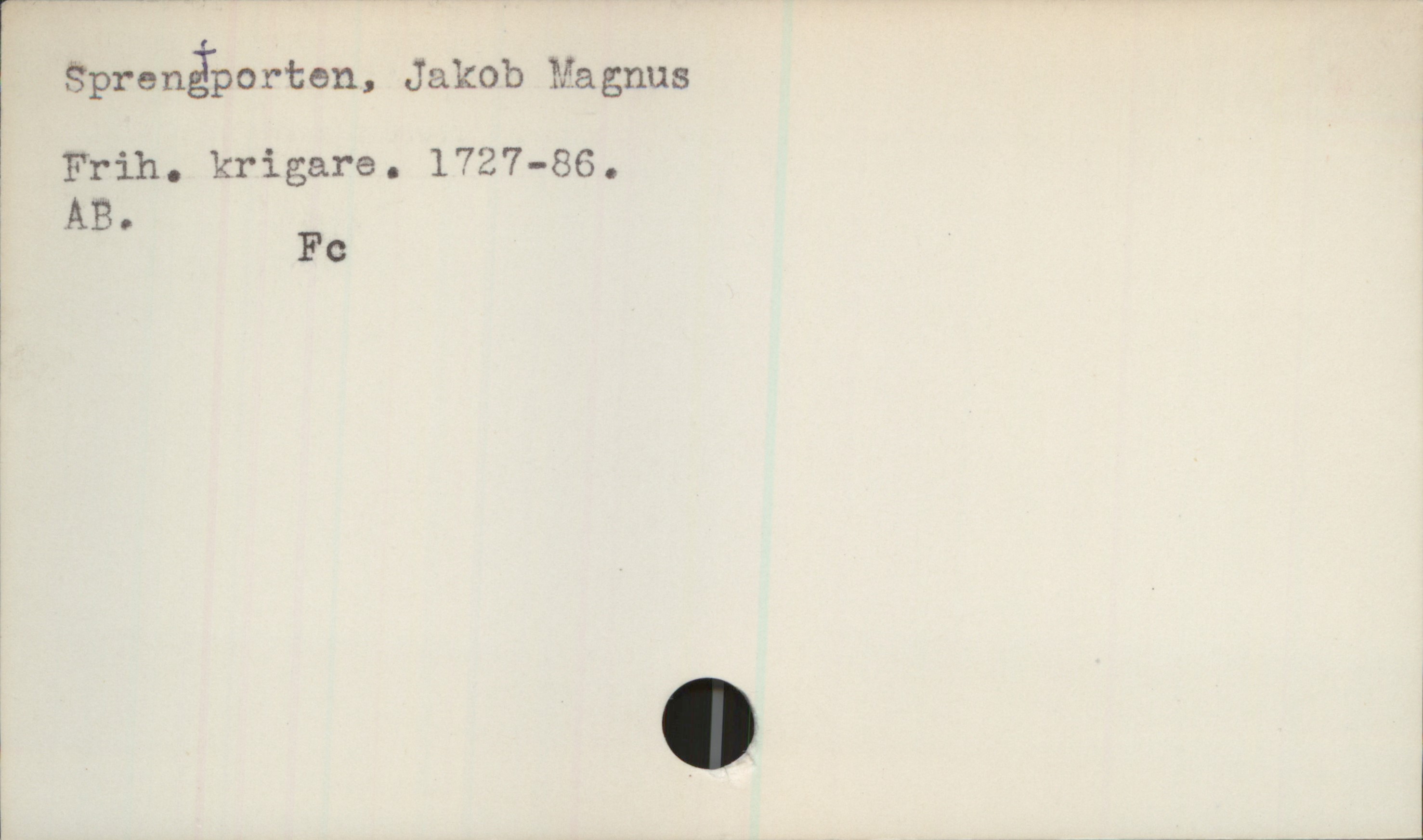 Sprengtporten, Jakob Magnus (1727-86). Sprengtporten, Jakob Magnus 

Frih. krigare. 1727-86. 
Ab. Fc