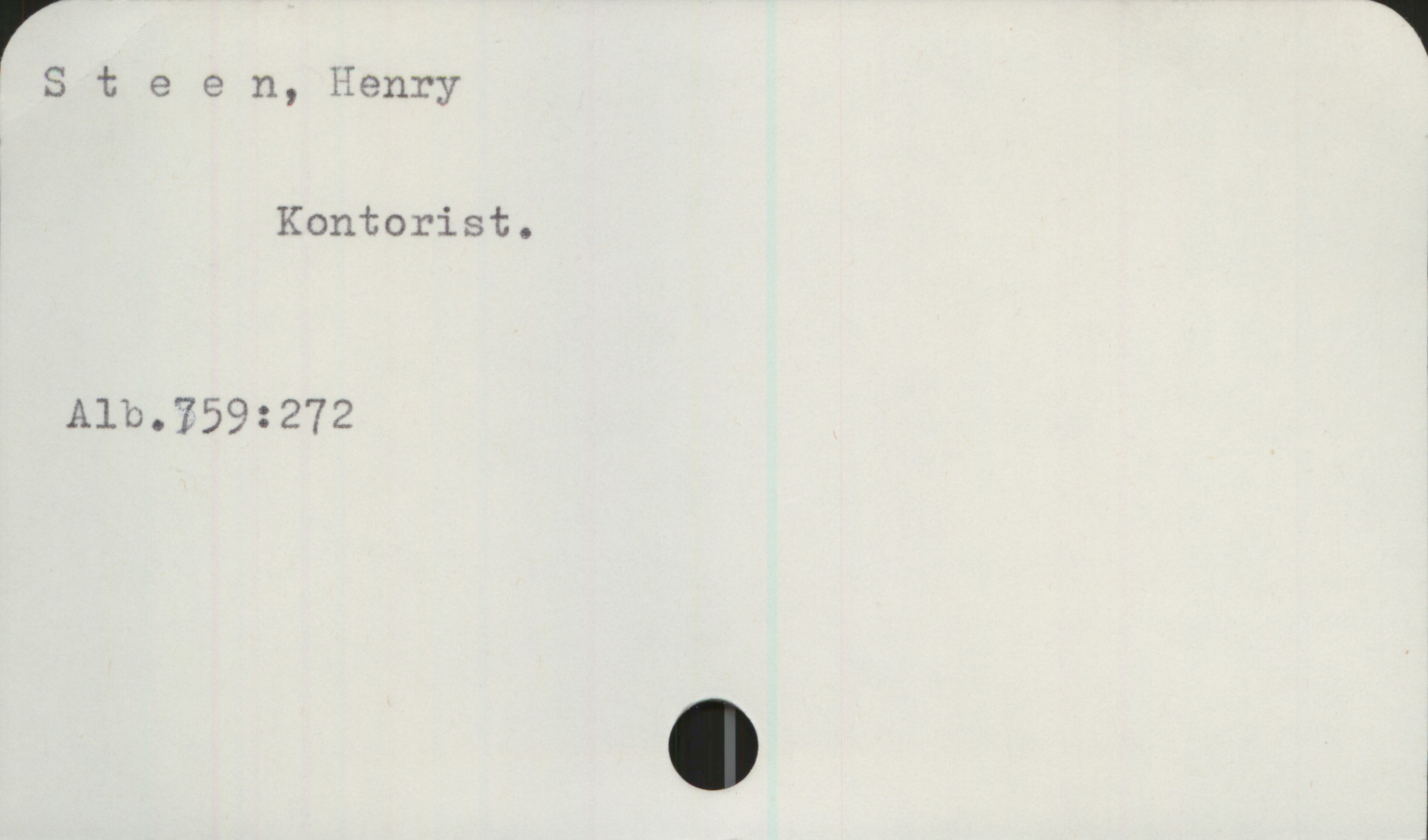  S t 9 e n, Henry
Kontorist.
!
Alb.?59:272

