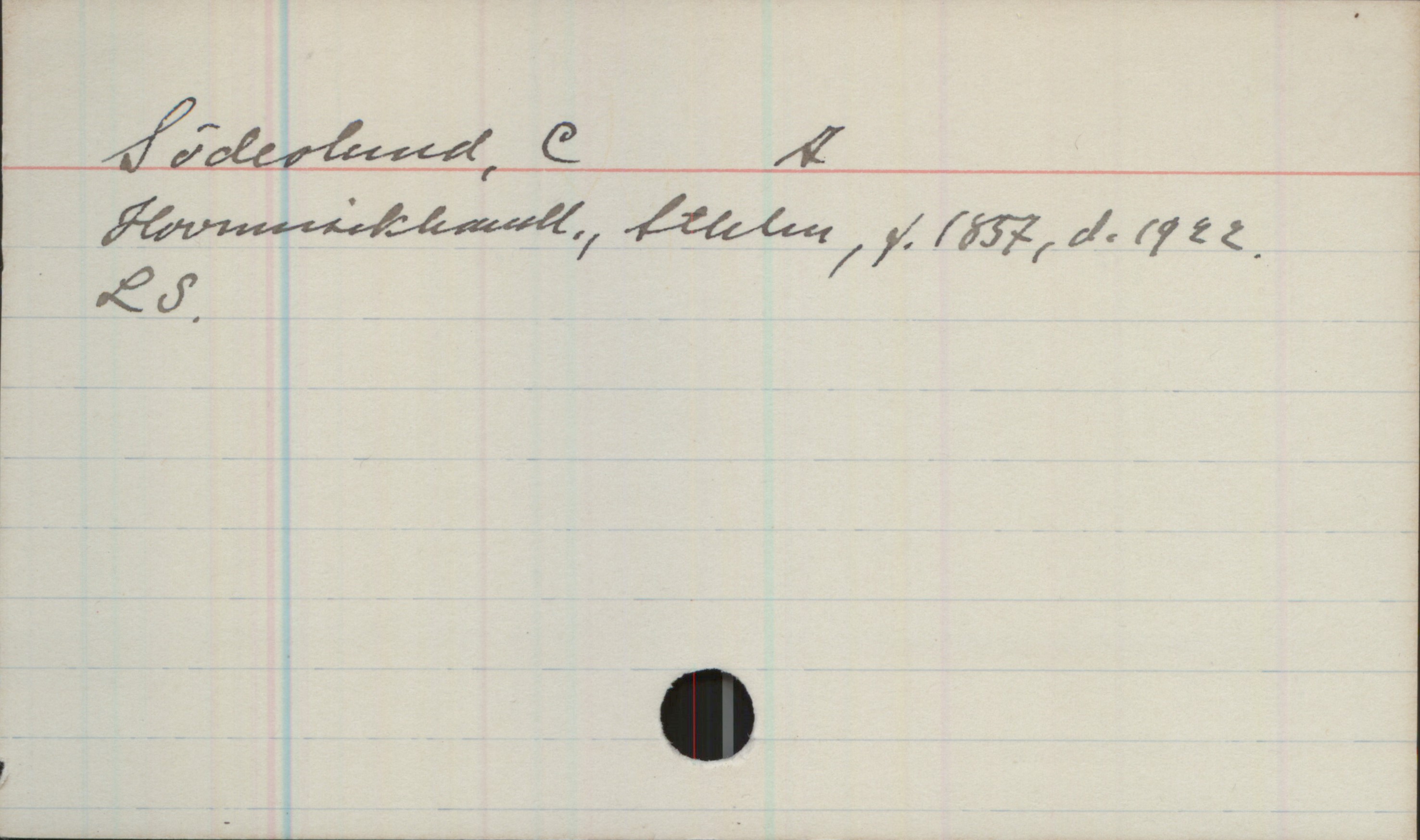 Söderlund, C A 1857-1944 Söderlund, C A
Hovmusikhandl, Sthlm, f.1857, d.1944.

LS.