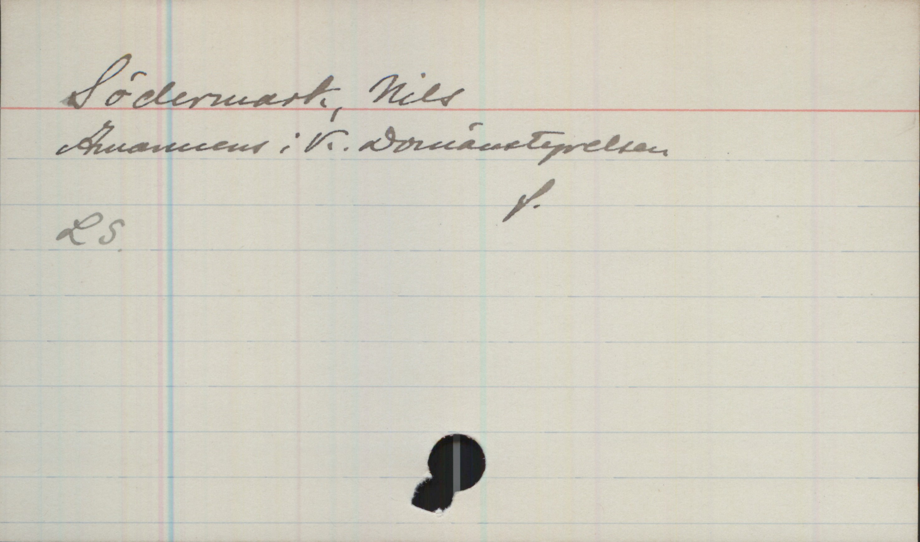 Södermark, Nils Södermark, Nils
Amanuens i V. Domänstyrelsen
f.
LS.