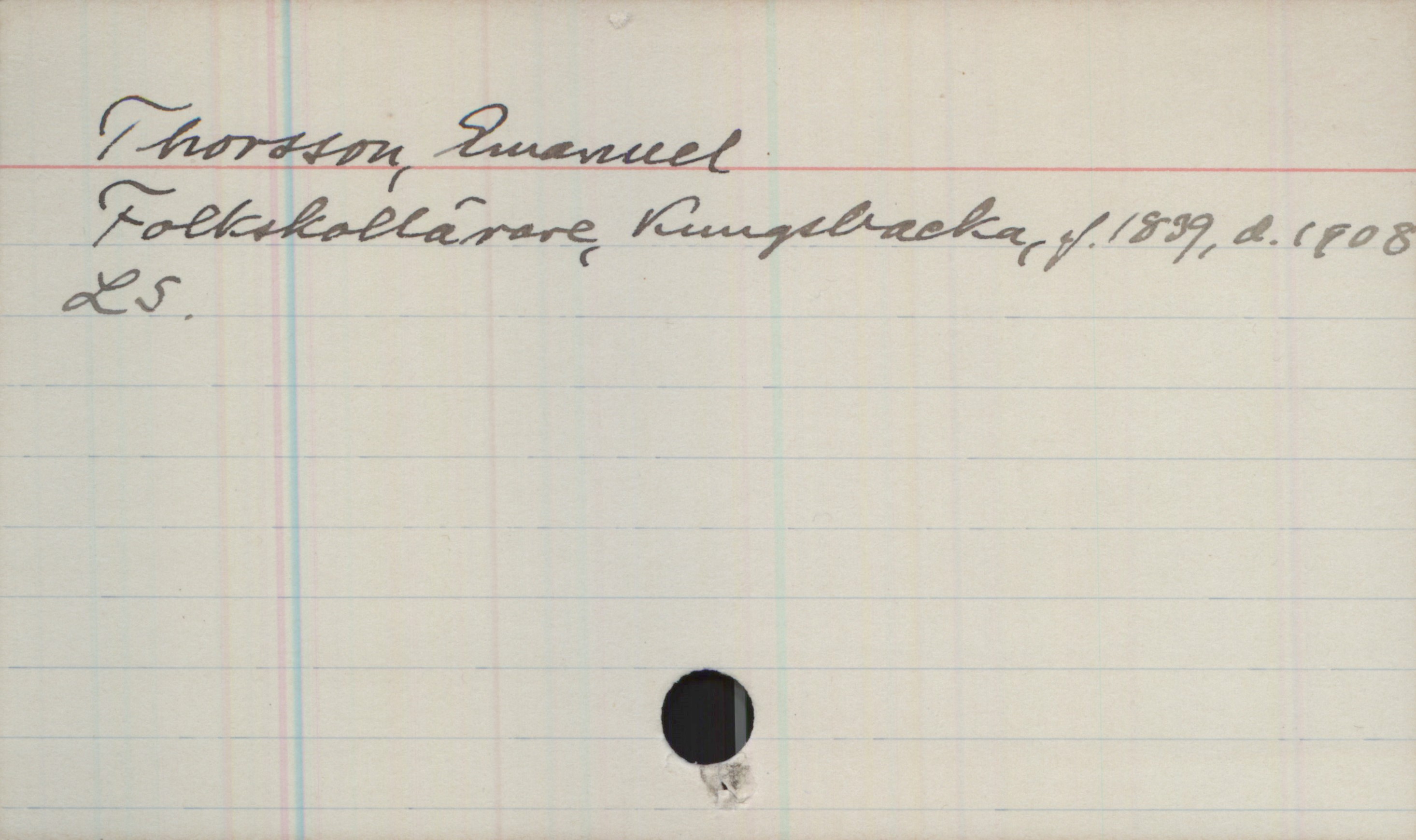 Thorsson, Emanuel (1839-1908) Thorsson, Emanuel
Folkskollärare, Kungsbacka, f.1839, d.1908
LS.