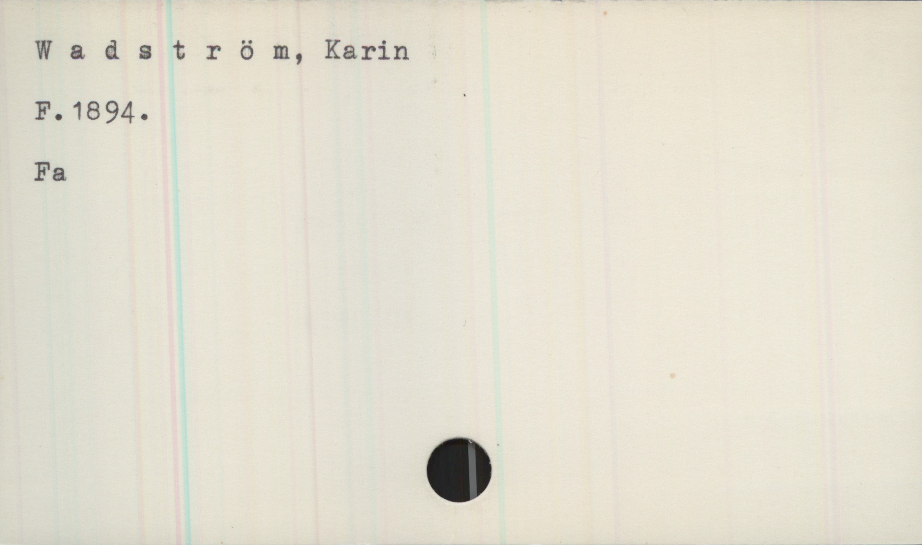  Wadström, Karin
F.1894. '
Fa

