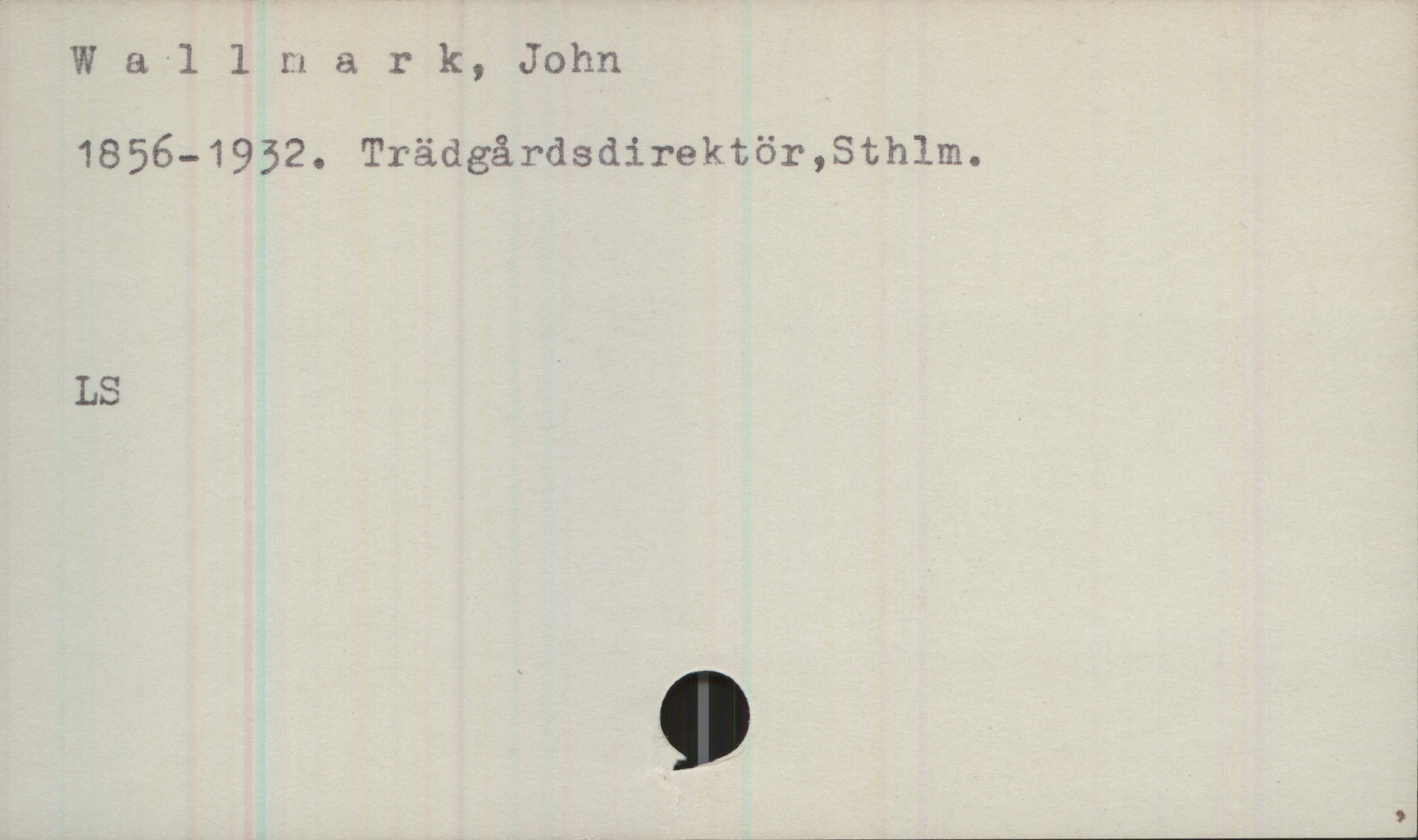  W a-llmark, John
1856-1952. Trädgårdsdirektör,5th1m.
LS

