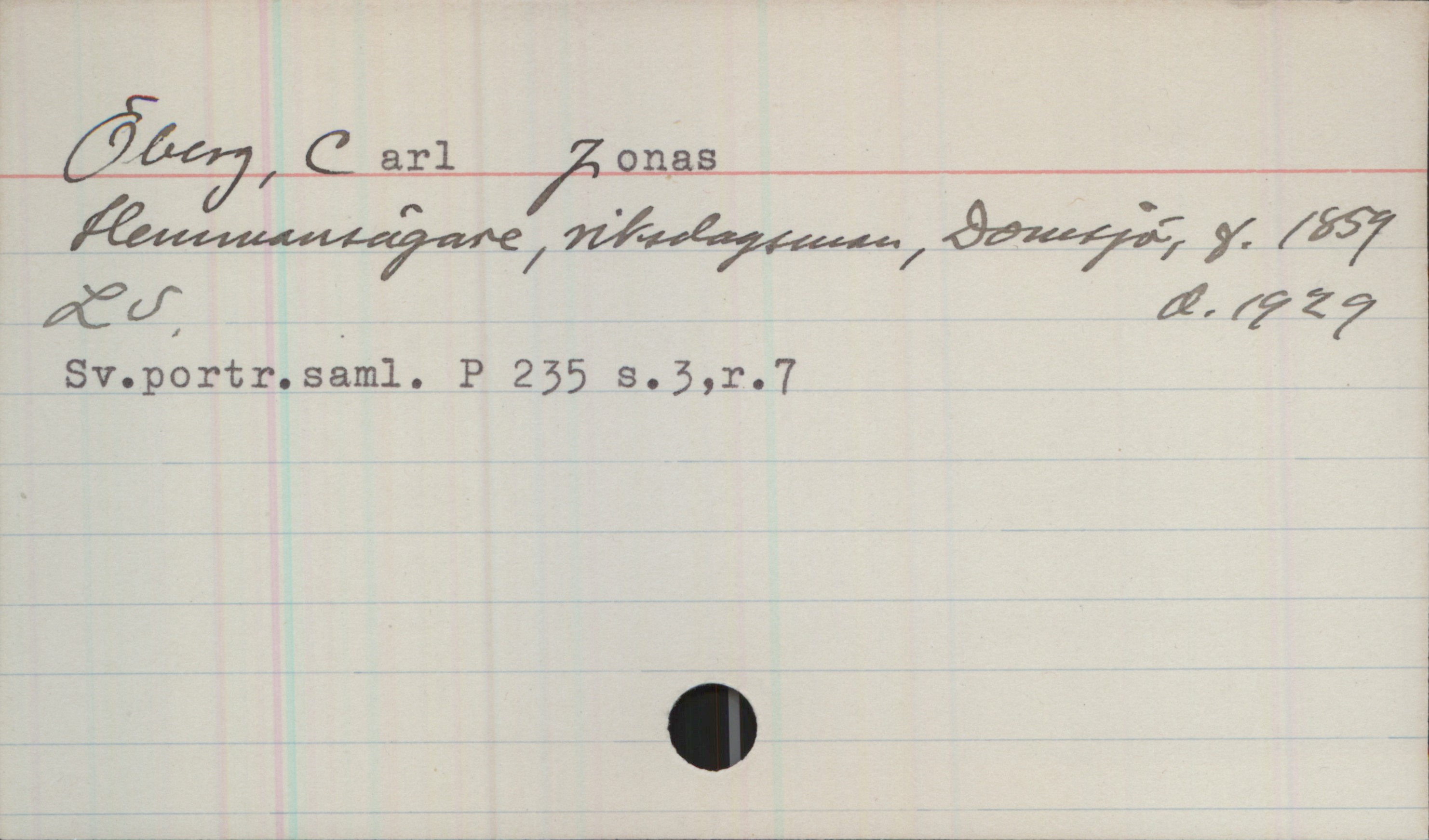 Öberg, Carl Jonas (1859-1929) Öberg, Carl Jonas
Hemmansägare, riksdagsmannen, Domsjö, f. 1859 d. 1929
LS. 
Sv.portr.saml. P 235 s.3, r.7