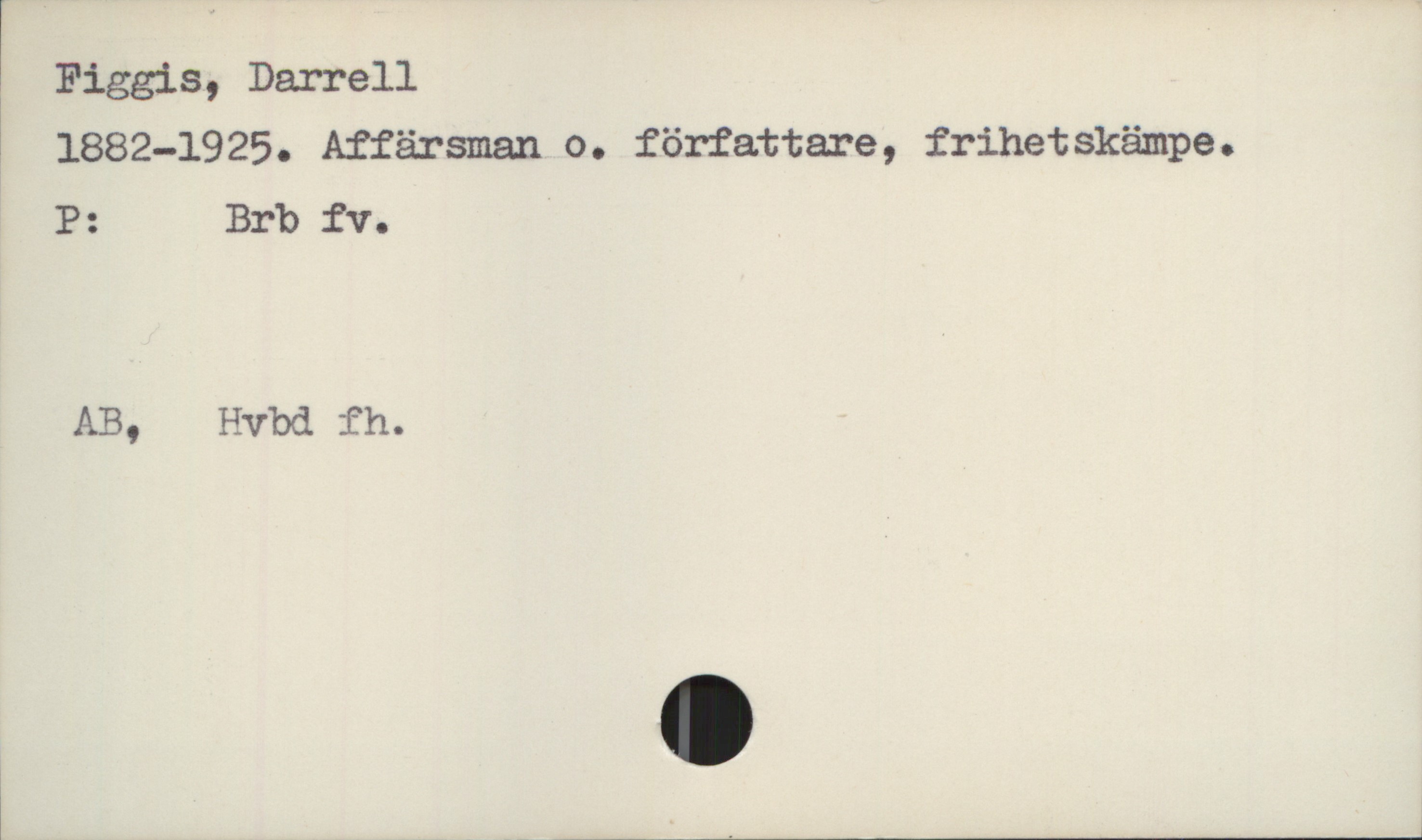  ' Figgis, Darrell

1882-1925. Affärsman o. författare, frihetskämpe.
P: Br'b £v.
AB, Hvbd fh.

