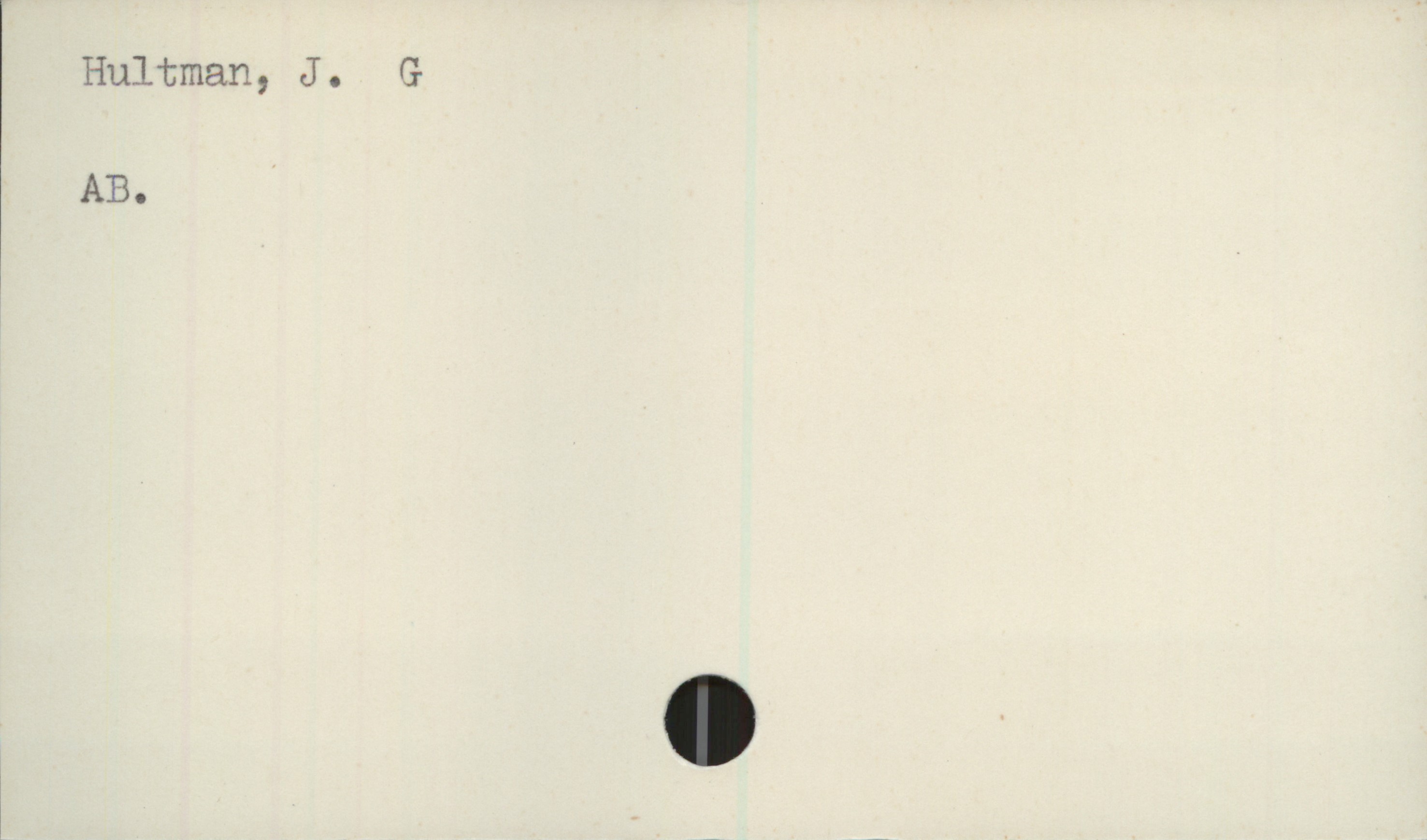 Hultman, J. G
AB.

