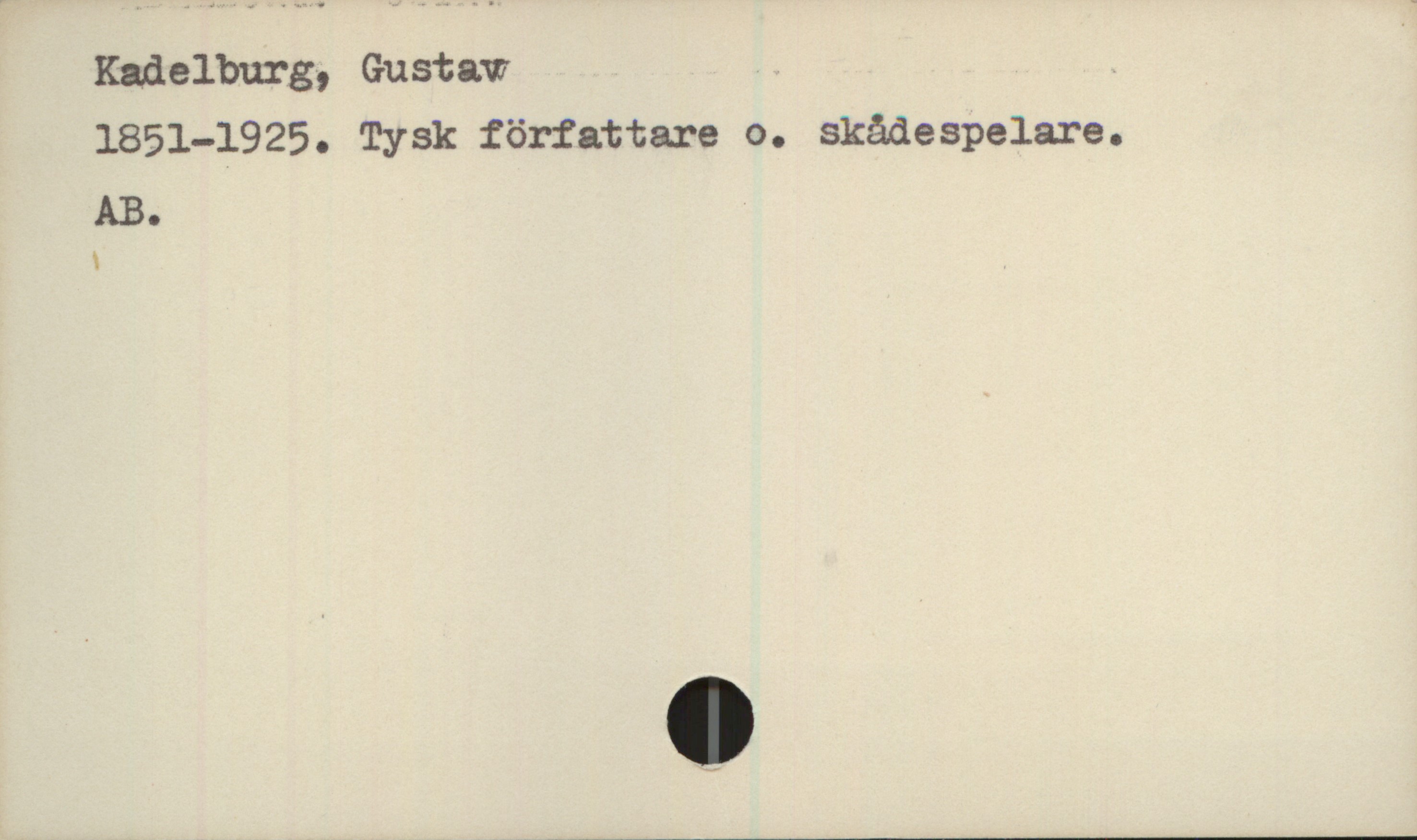  Khdelburg, GustaW' _
1851-1925. Tysk författare o. skådespelare.
AB.

ï

