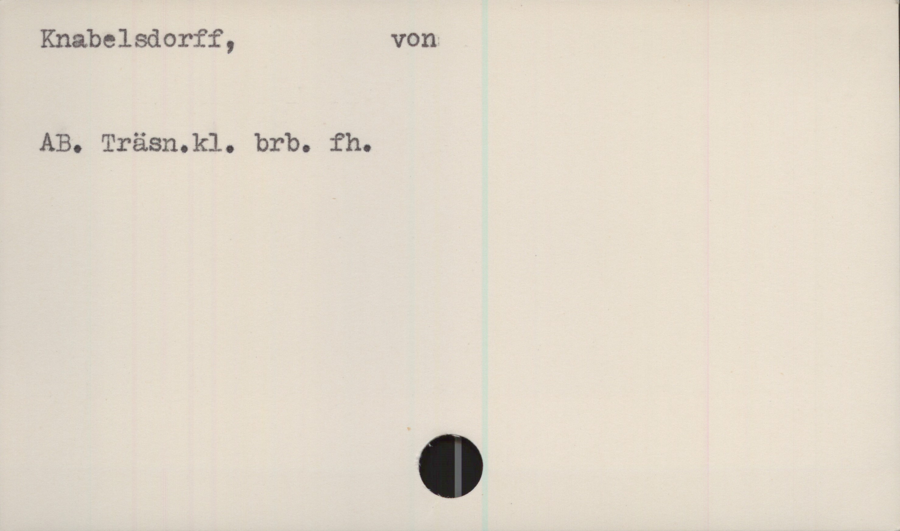  Knabelsdorff, von
AB. Träsn.kl. brb. fh.
%

