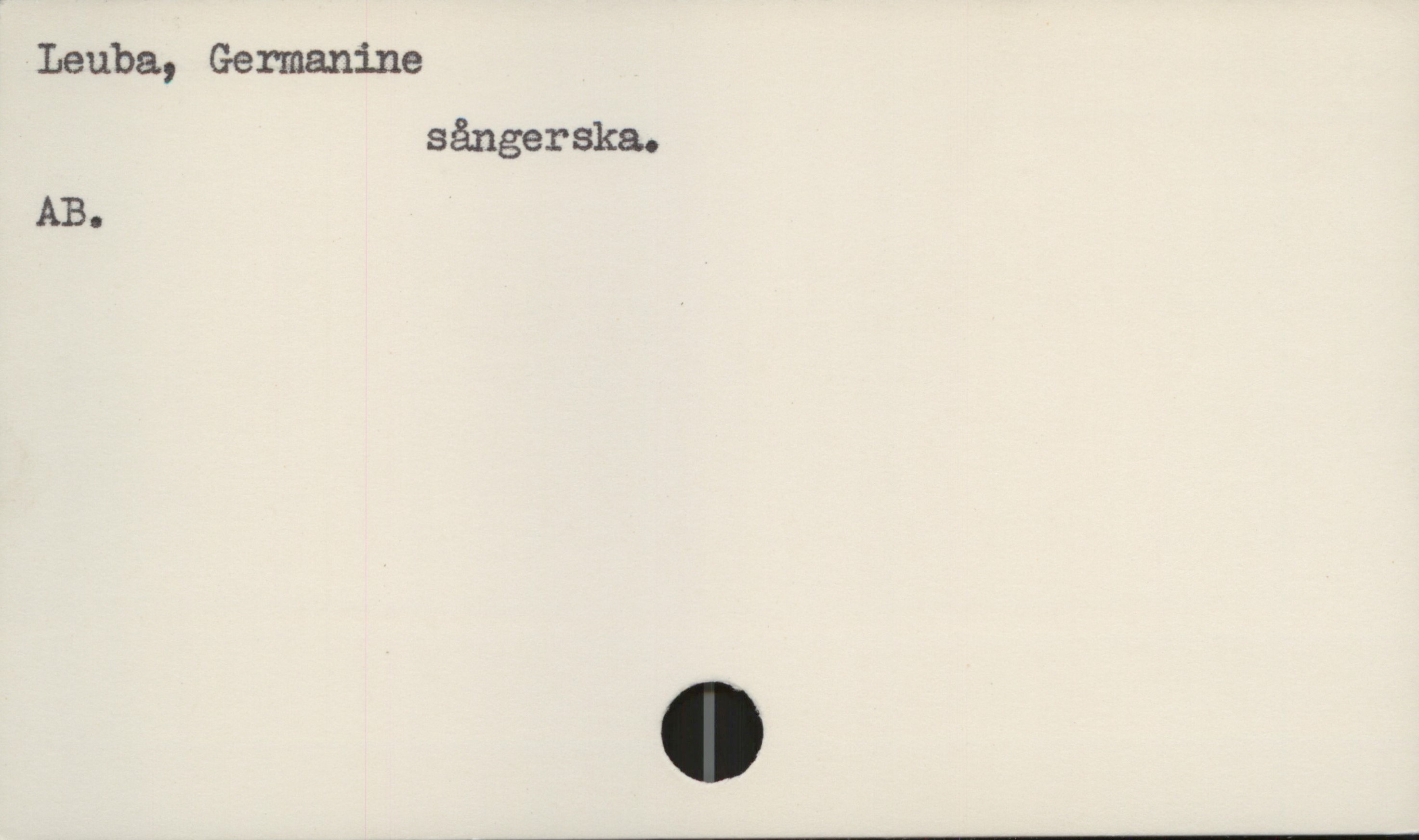  Leu'ba, Germanine
sångerska.
AB.

