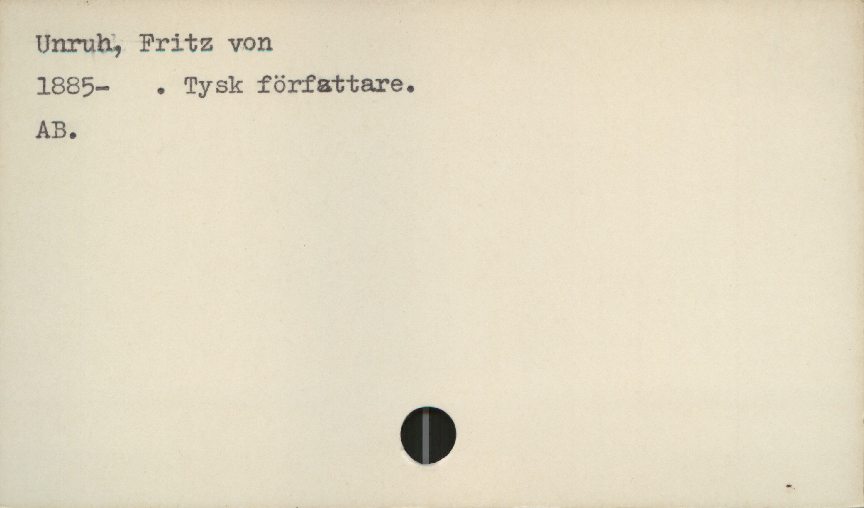  Unruhf, Fritz von

1885- . Tysk författare.

AB.
. i
' !

