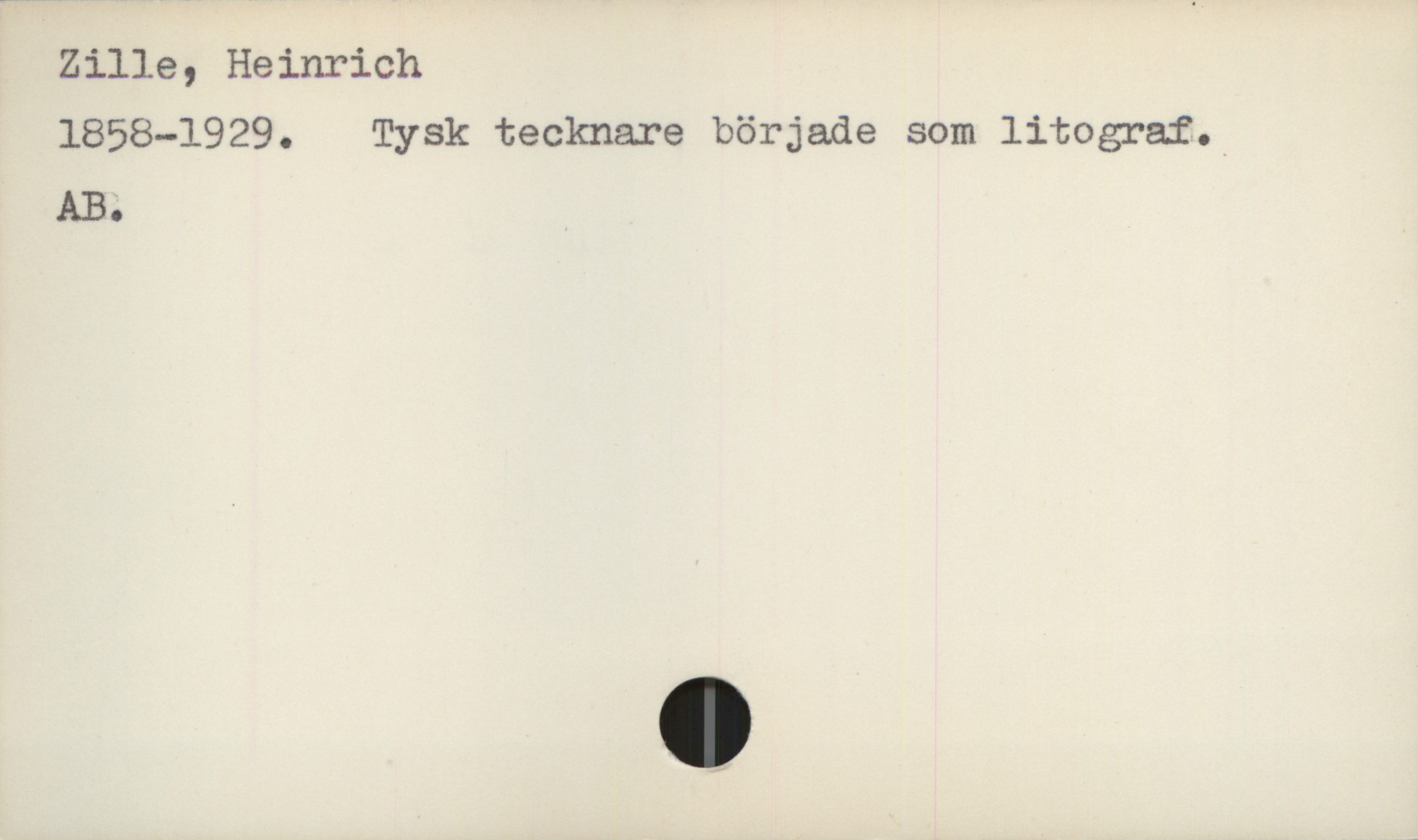  Zille, Heinrich
1858—1929. Tysk tecknare började som litograf._
AB.

