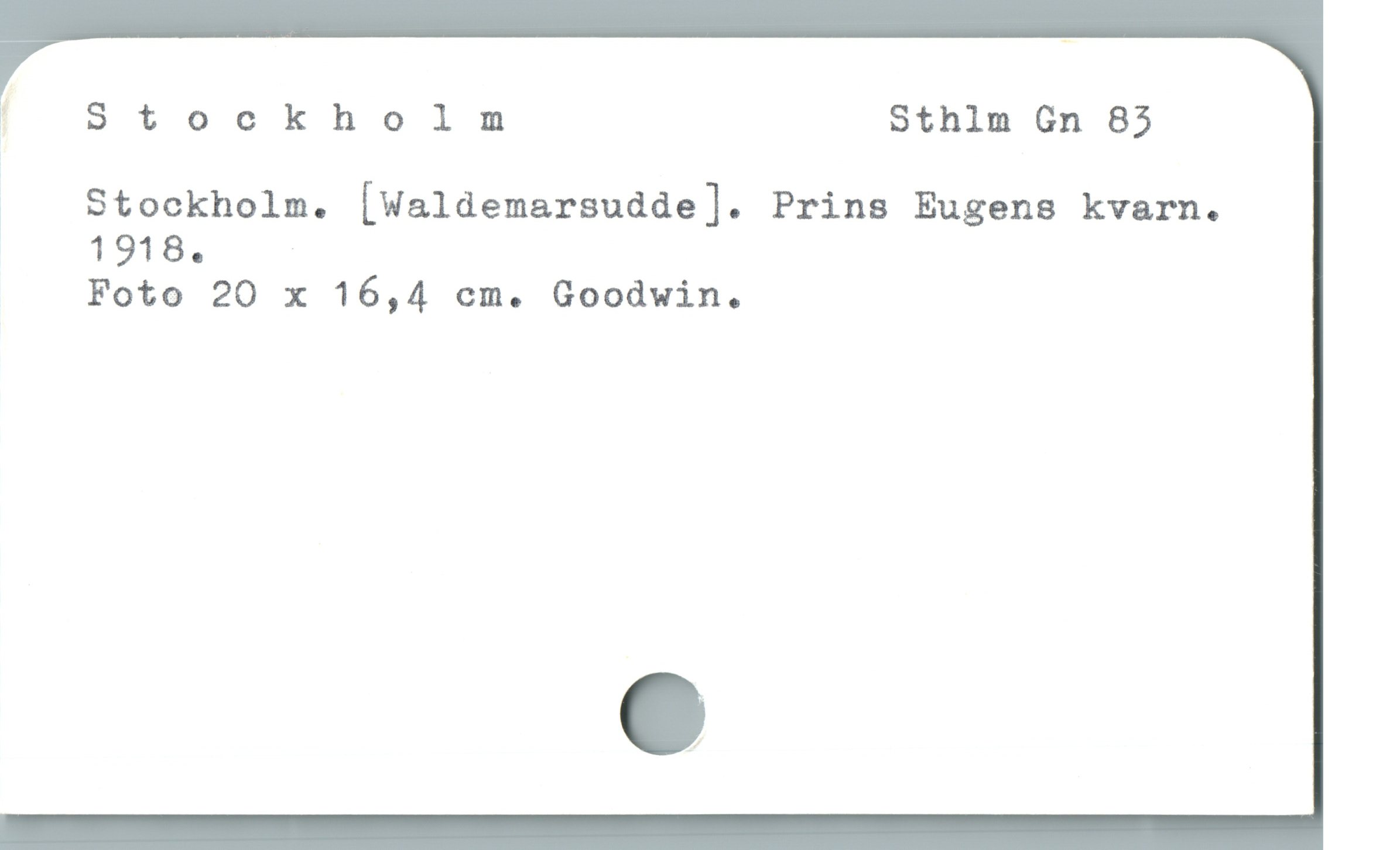  | Stockholm Sthlm Gn 835

|  Stockholm. [Waldemarsudde]. Prins Eugens kvarn.
1918.
Foto 20 x 16,4 cm. Goodwin.
