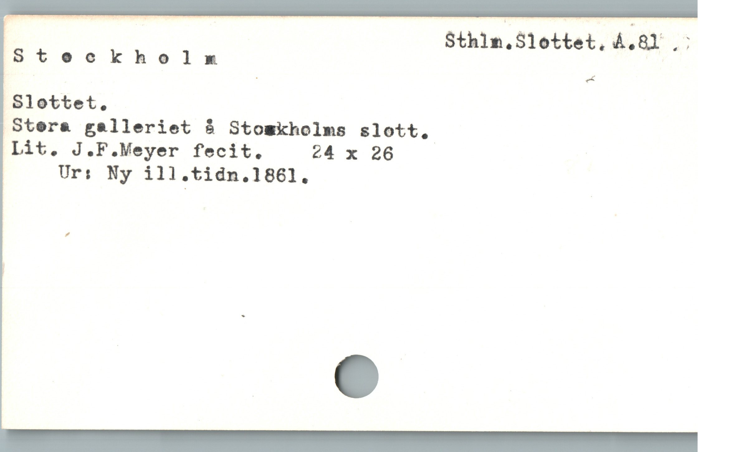  Sthin,Slottet, Á.8l . :
Steckholr :
Ster& gelleriet å Stomkholms slott,.
Lit. J.F.Meyer fecit. 24 x 26
Ur: Ny ill.tidn.1861.
