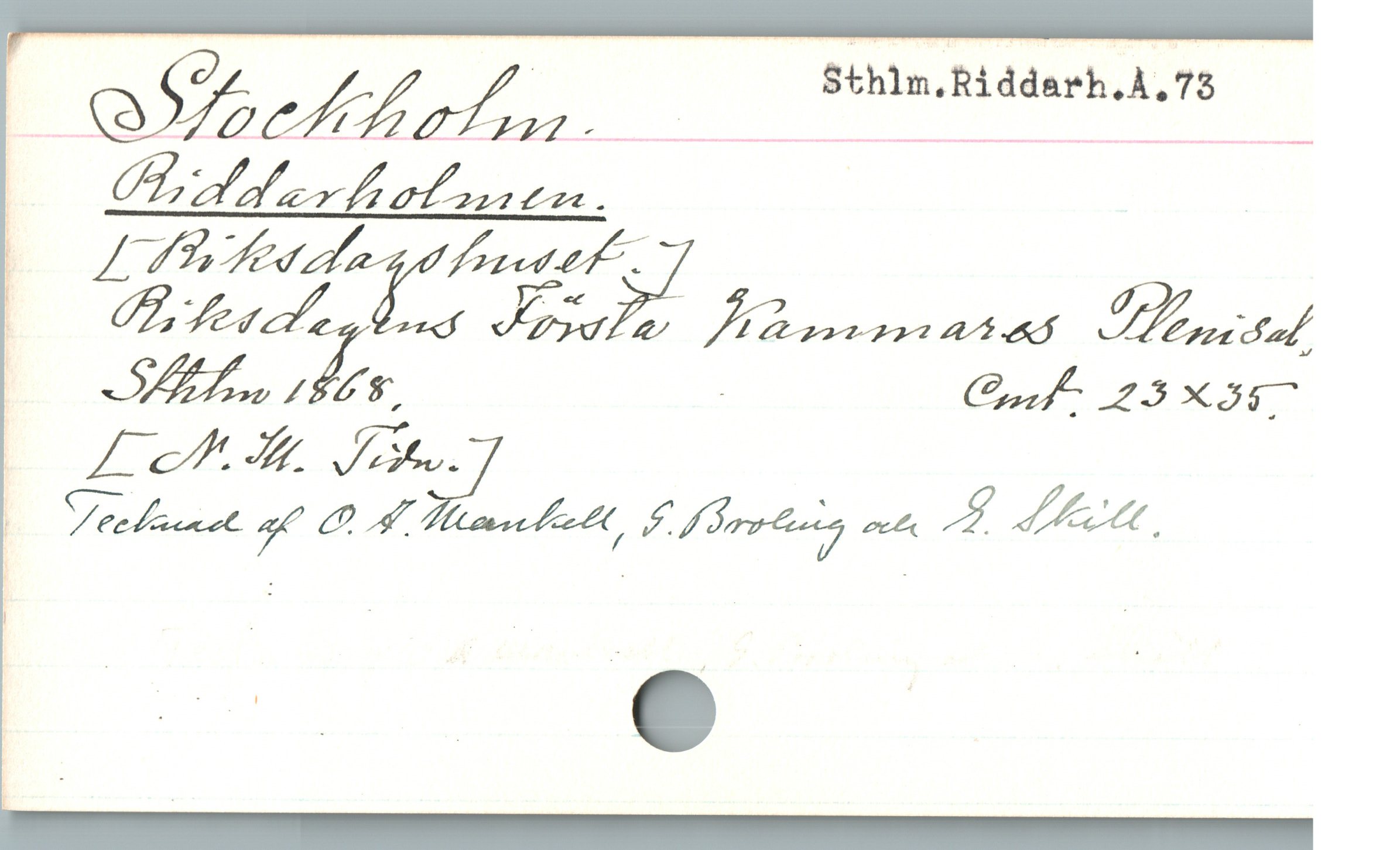  | | p Sthim,Riddarh.À,73 —
WL2 2 DA
' OE P s /ZF, | Cd 25x3$^
