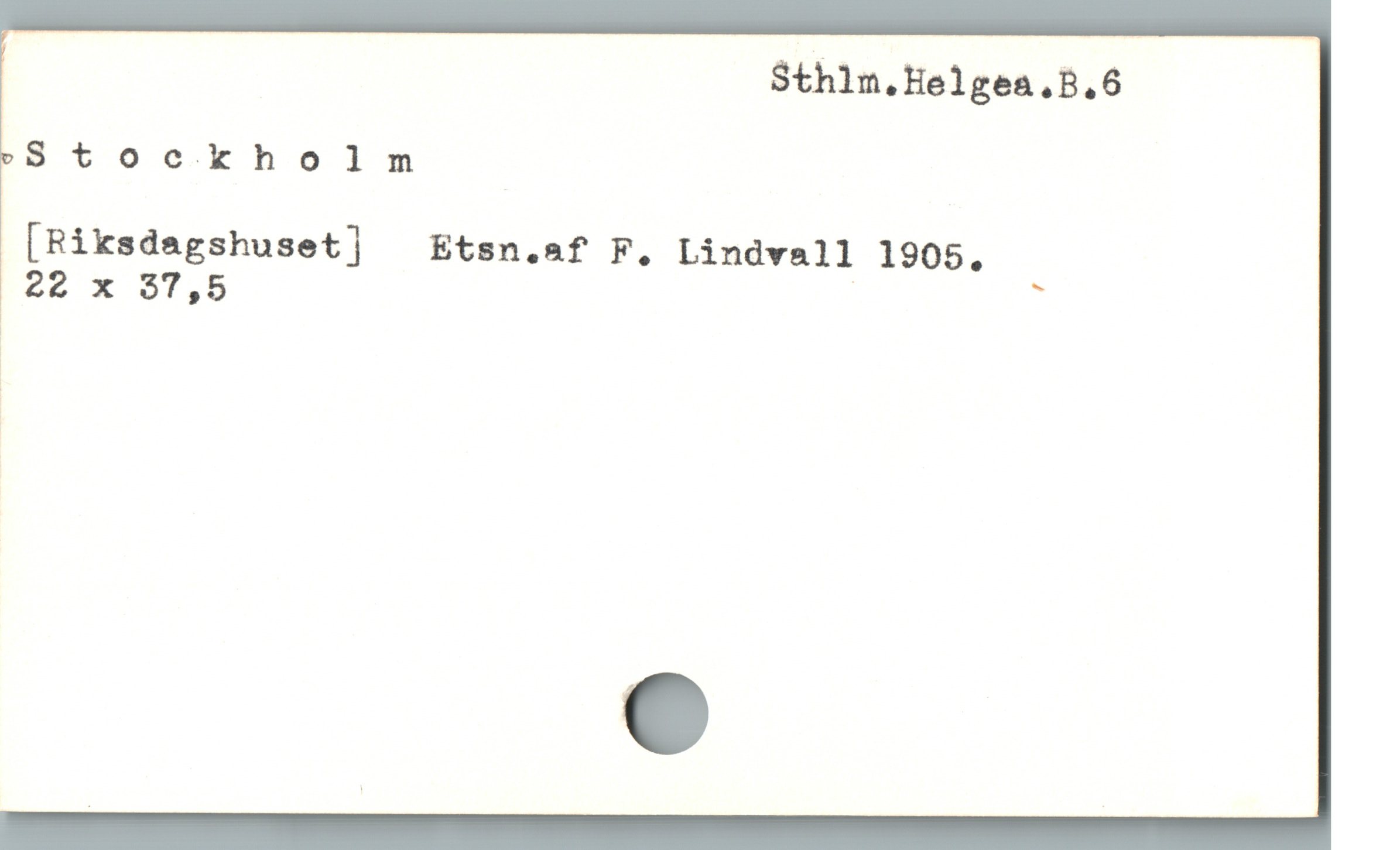  Sthilm.Helgea.B.6
Stockholm
[Riksdagshuset] ^ Etsn.af F. Lindvall 1905.
227 x $T,.b | :
