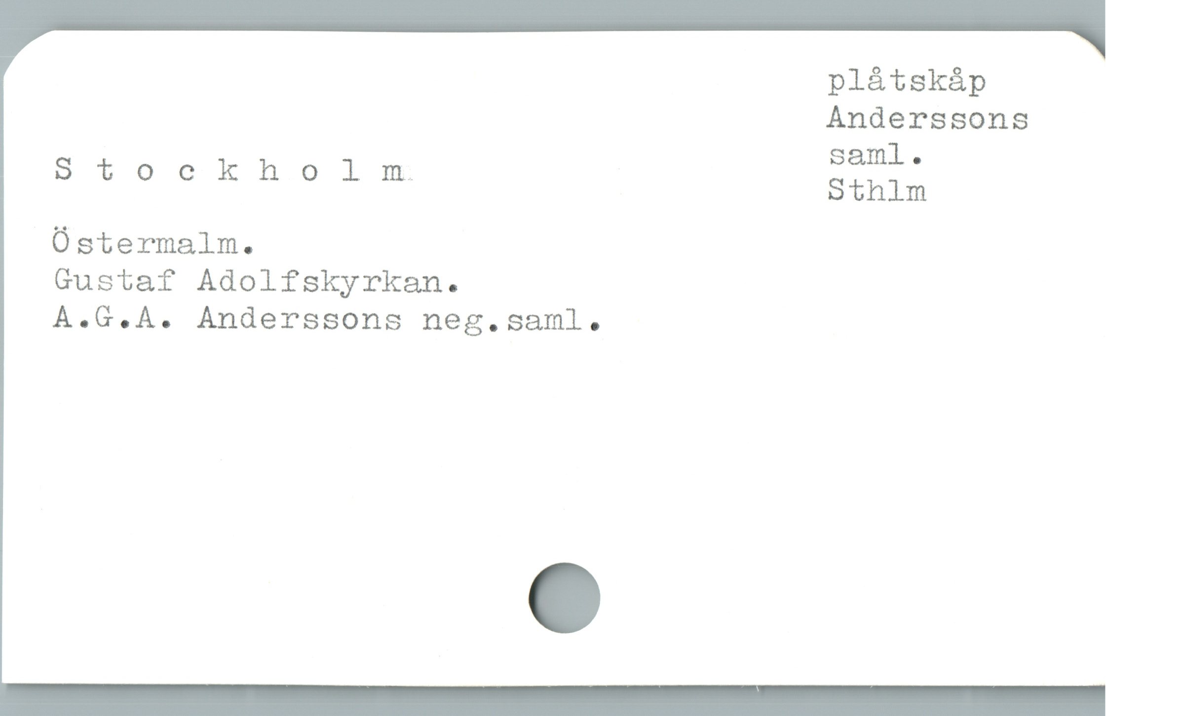  plåtskåp
Anderssons
saml .
Stockholm Sthlm
Üstermalm.
Gustaf Adolfskyrkan.
A.G.À. Anderssons neg.saml,.
