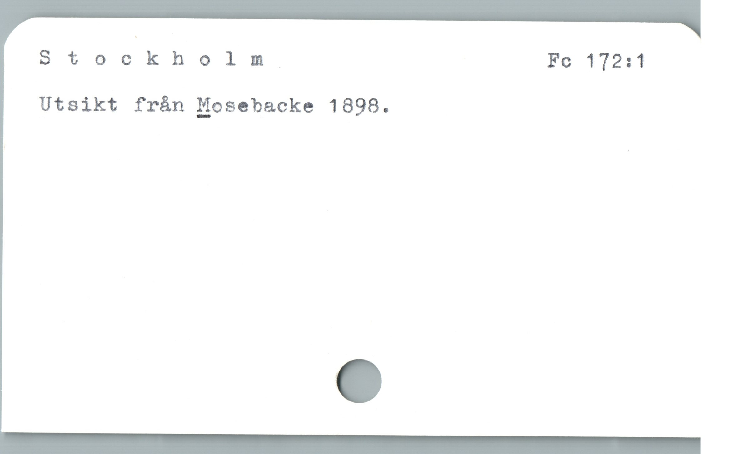 Stockholmnm Fc 172:1
Utsikt fr&án Mosebacke 1898.