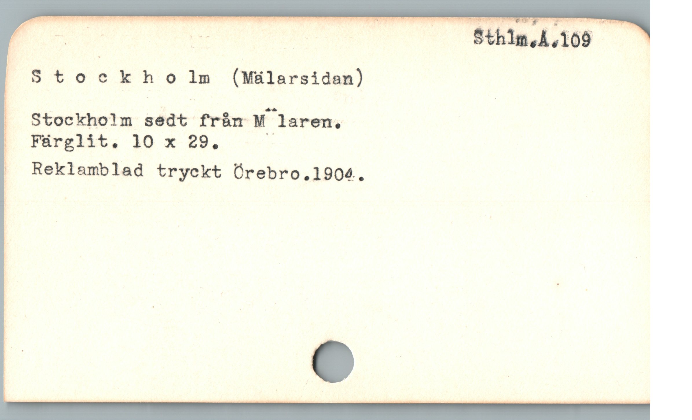  ovxVOtockholm (Mälarsidan)
Stockho!m sedt från M laren.
| PMrglik, 10 x 29. s
, Reklamblad tryckt Ürebro.1904.
| ;
| :
|
|
E.
, o
| |
