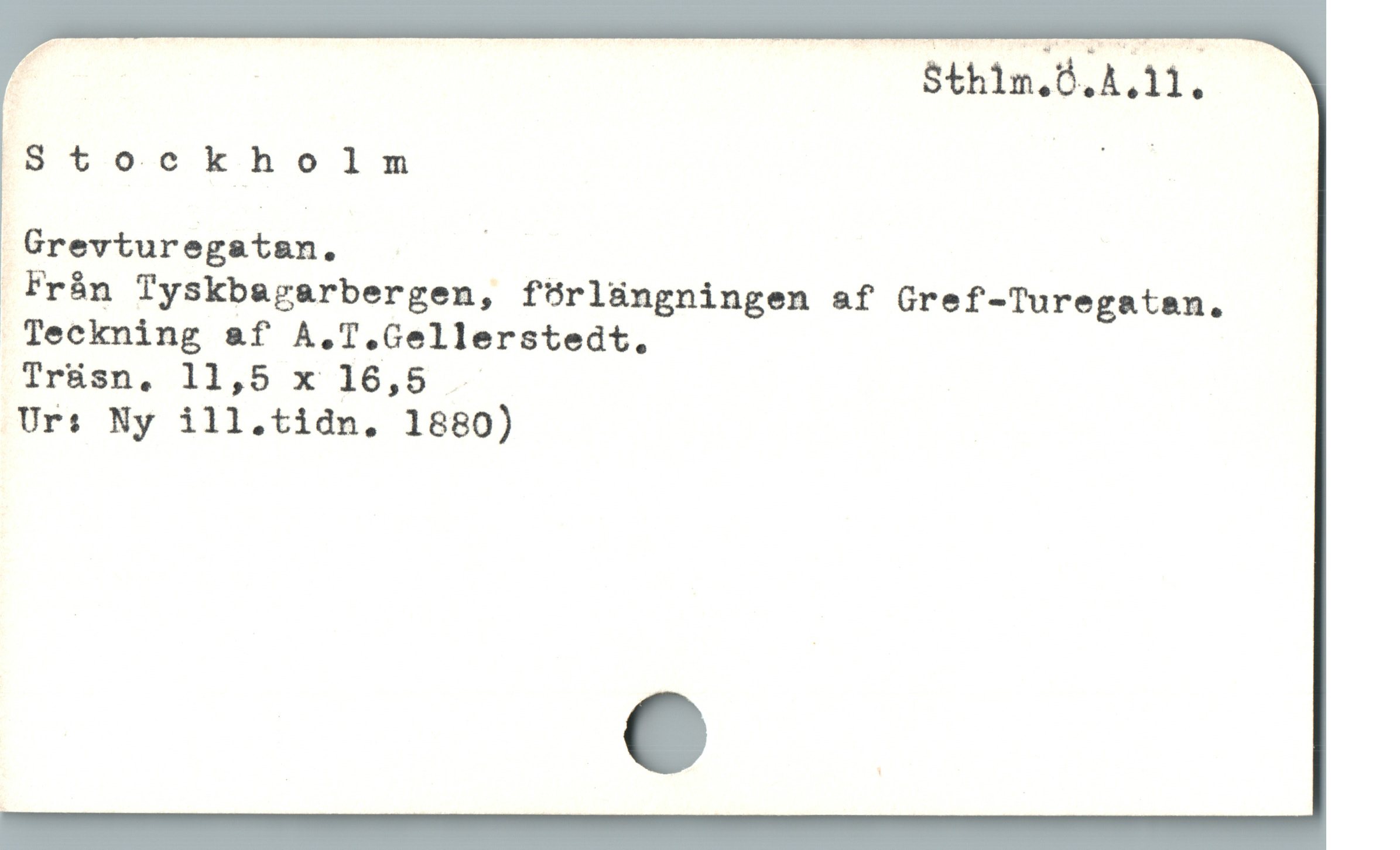  Sthim.Ó.ALMl. ——
Stockholm M
 Grevturegatan. |
 Frán Tyskbagarbergen, förlängningen af Gref-Turegatan.
 Teckning &f A.T.Gellerstedt.

Trüsn, 11,5 x 16,5 .

Ur: Ny ill.tidn. 1880)
