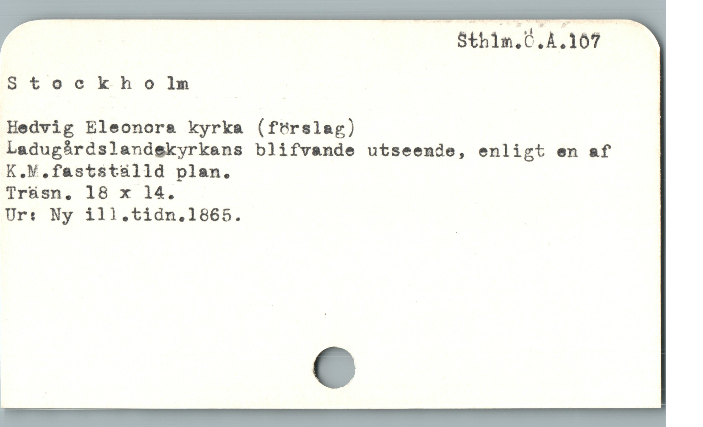  Sth1m,C.1,107
Stockho ln |
Hedvig Eleonore& kyrka (förslag)
Ladugárdslandekyrkans blifvande utseende, enligt en af
K.V.faststaálld plan.
Trüsn. 18 x 14.
Ur: Ny ill.tidn.18665.
1 |
