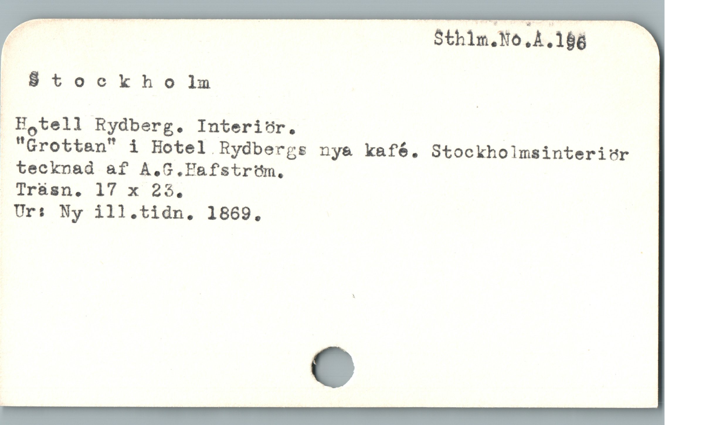  E | Sthim.No.A.186 —— —
[ Stockho lm
Hgtell Rydberg. Interiör. |
 "Grottsn" i Hotel Rydbergs nya kafé. StockholmsinteriUr
tecknad af A.G.Fafstrüm,
Ir&ásn. 17 x 25.
Ur: Ny ill.tidn,. 1869,
