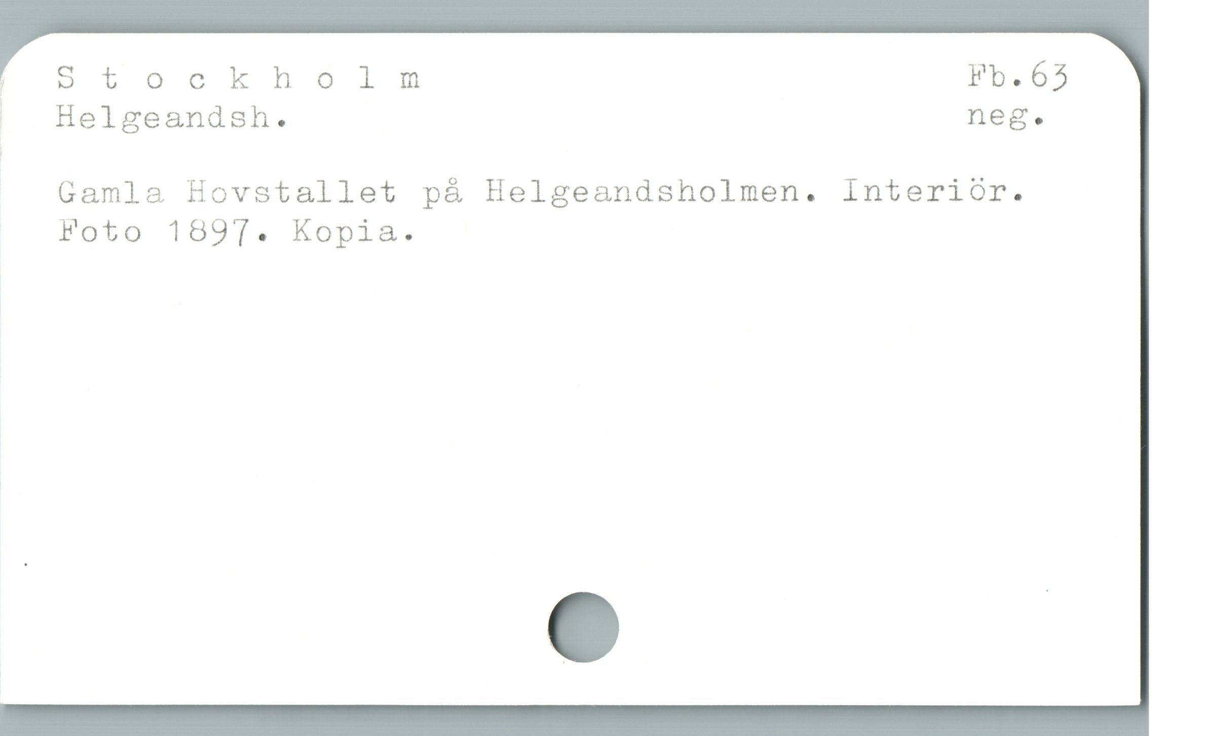  o Stockholnmnm Fb. 63

o Helgeandsh. neg.
Gamla Hovstallet på Helgeandsholmen. Interióor.
Foto 189T7. Kopia.
