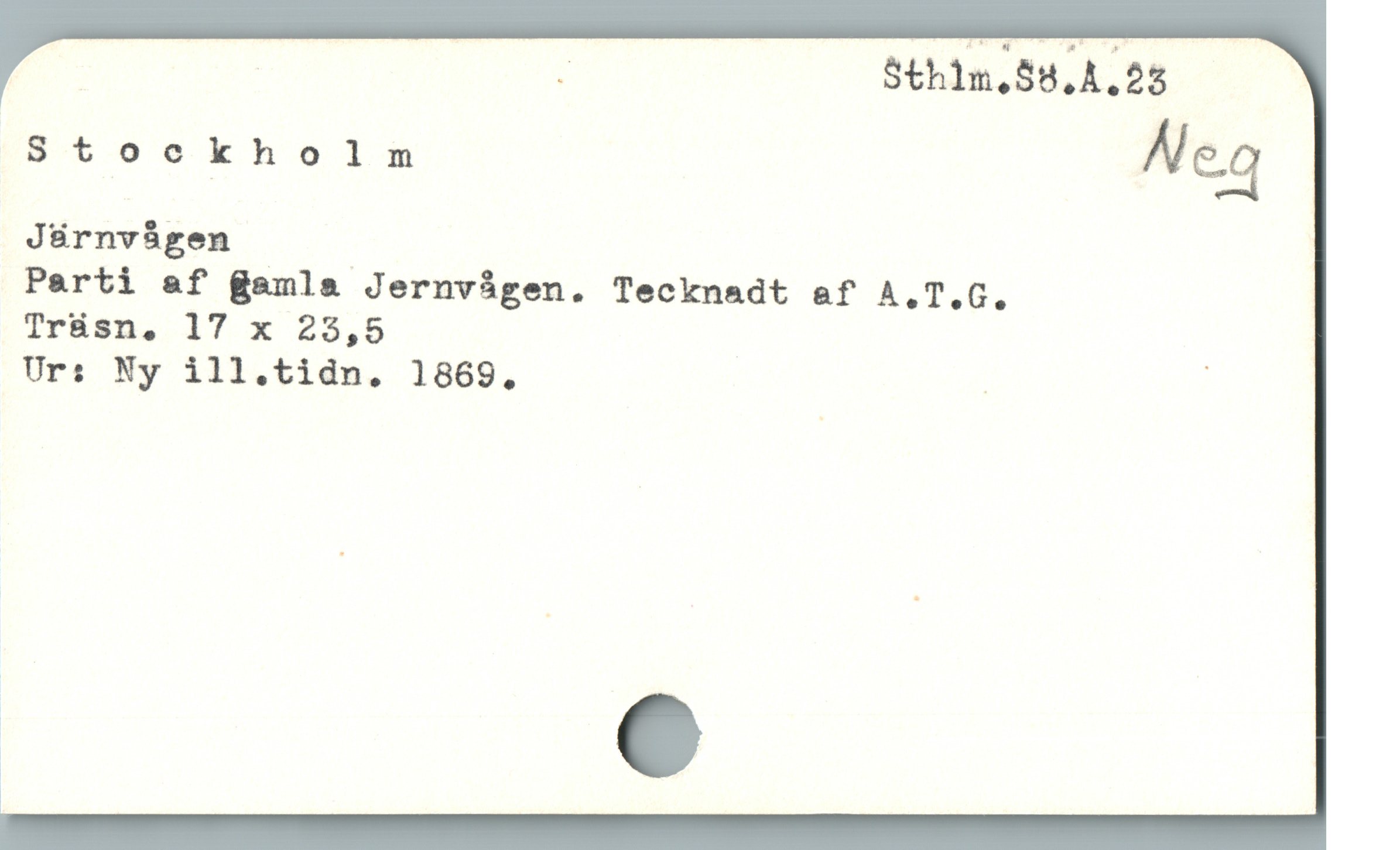  » ; 5th1m,88,4.25
Stockholm 'Åleåi
Jürnvàgen
Parti af gamla Jernvágen. Tecknadt af A.T.C.

Träsn. 17 x 23,5 _
Ur: Ny ill.tidn. 1869, :
ï
