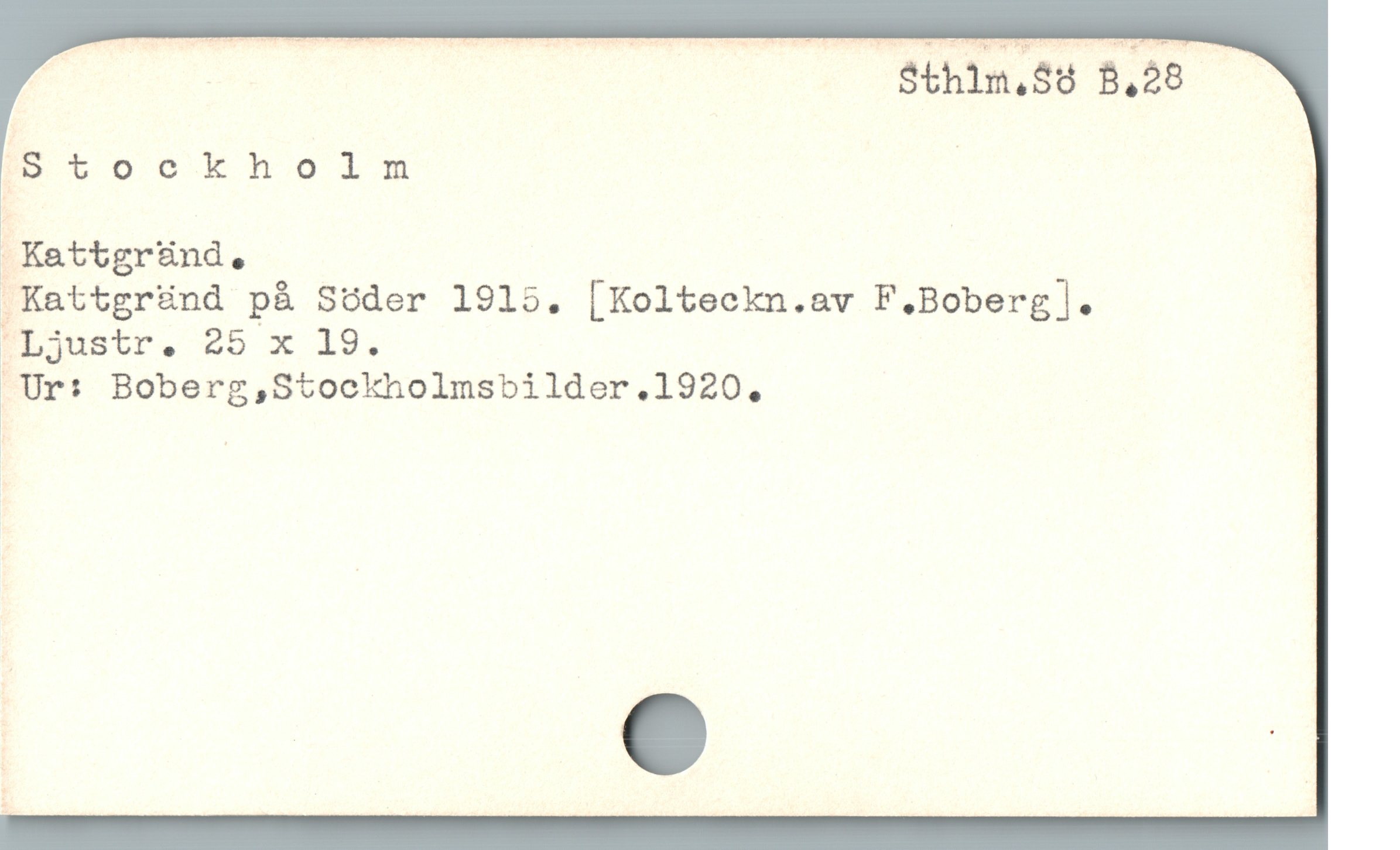  E Sthlm.Sö B,28
;S toockholm :
 Kattgründ, |
 Kattgründ p& Söder 1915. [Koltecln.av F.Boberg].
Ljustr. 25 x 19.
.Ur: Boberg,Stockholmsbilder.1920.,
