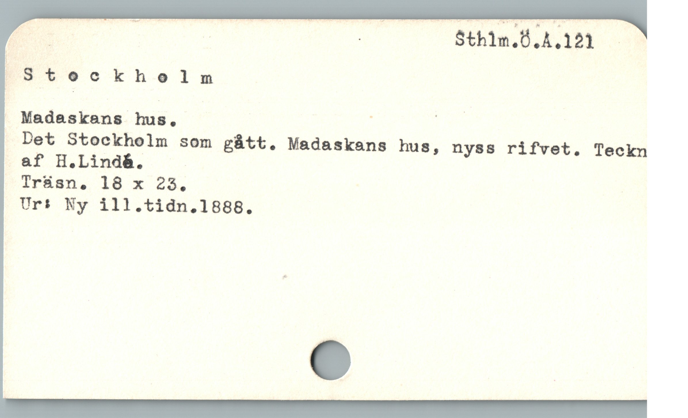  fffj 'Å Eu CUU R Sthlh.Ö.ÅilZl
|
ISteckhoeolnm
. Madaskans hus. ; Es
Det Stockholm som gátt. Madaskans hus, nyss rifvet. Teckn
af H.Lindá. |
irusn. 18 x 23,
Urs Ny ill.tidn.1888.
