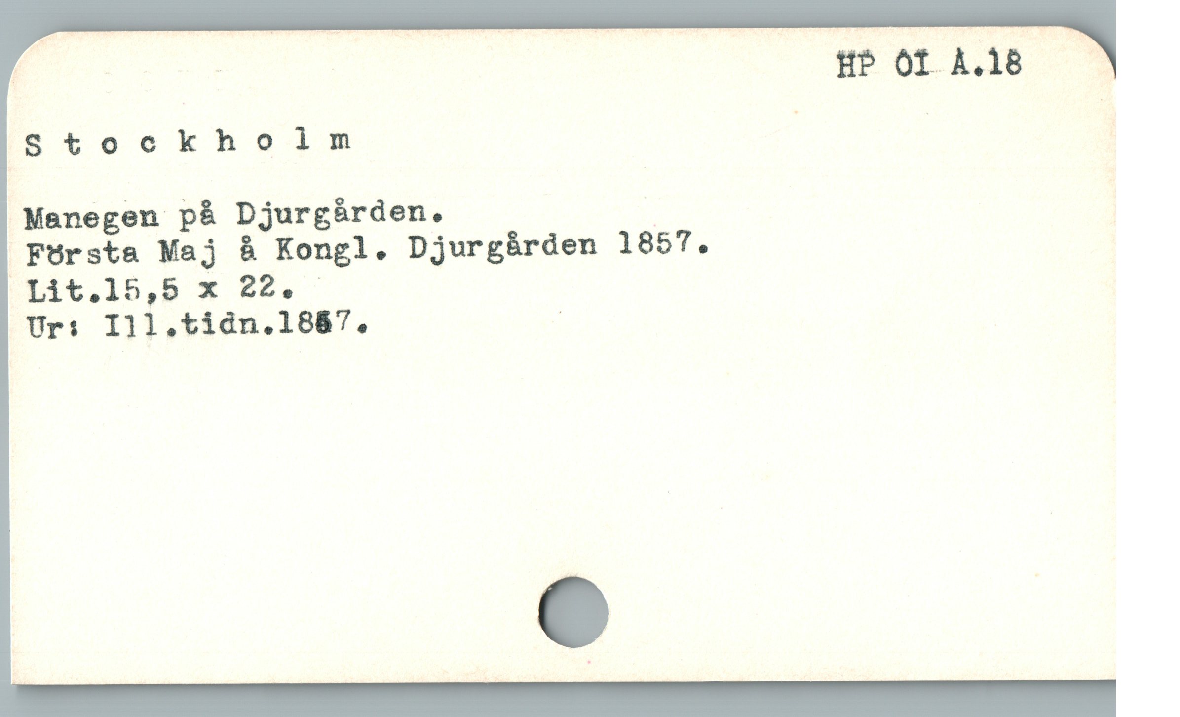  | - HP ODAAB ——
Stockholm ! |
Menegen p& Djurgárden. |

Första Maj å Kongl. Djurgárden 1857.

Lit.l5,5 x 22.

Ur: Ill.tidn.1887. |
