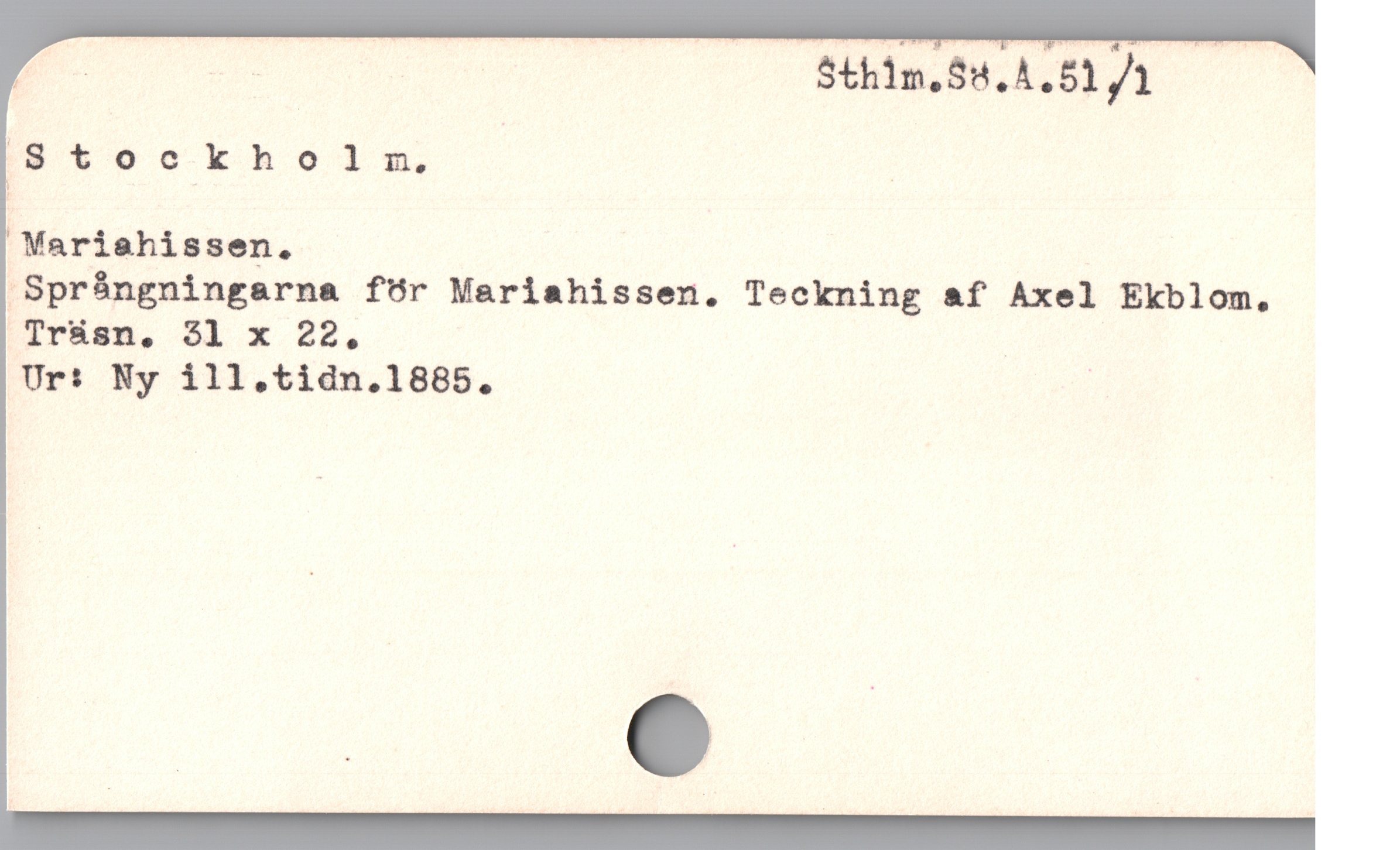  p ERd Sthim,S4.4,51/3 ——
Stoockho!]1m, | :

 Mariahissen.

Sprángningsrna för Mariahissen. Teckning &f Axel Ekblom.
TIrásn, 31 x 22,

Ur: Ny ill.tidn.1885. |
