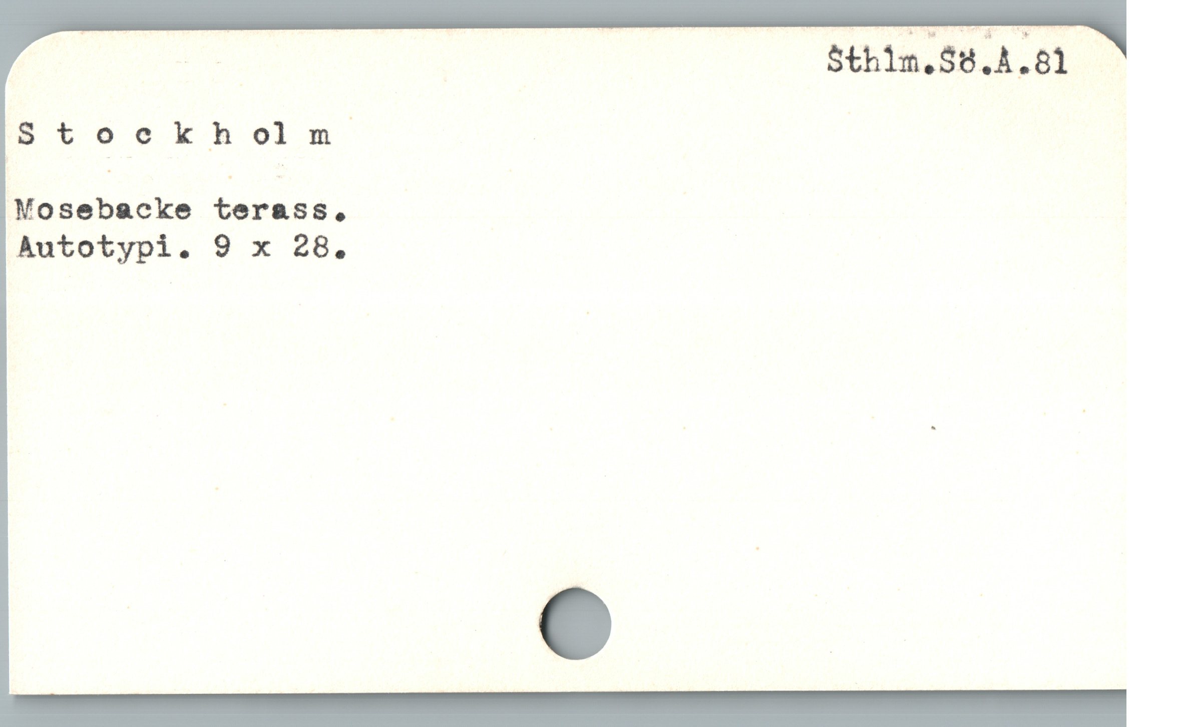  EE Sthin.$8.4.61
Stockholm
Mosebacke terass,
Autotypi. 9 x 28.
