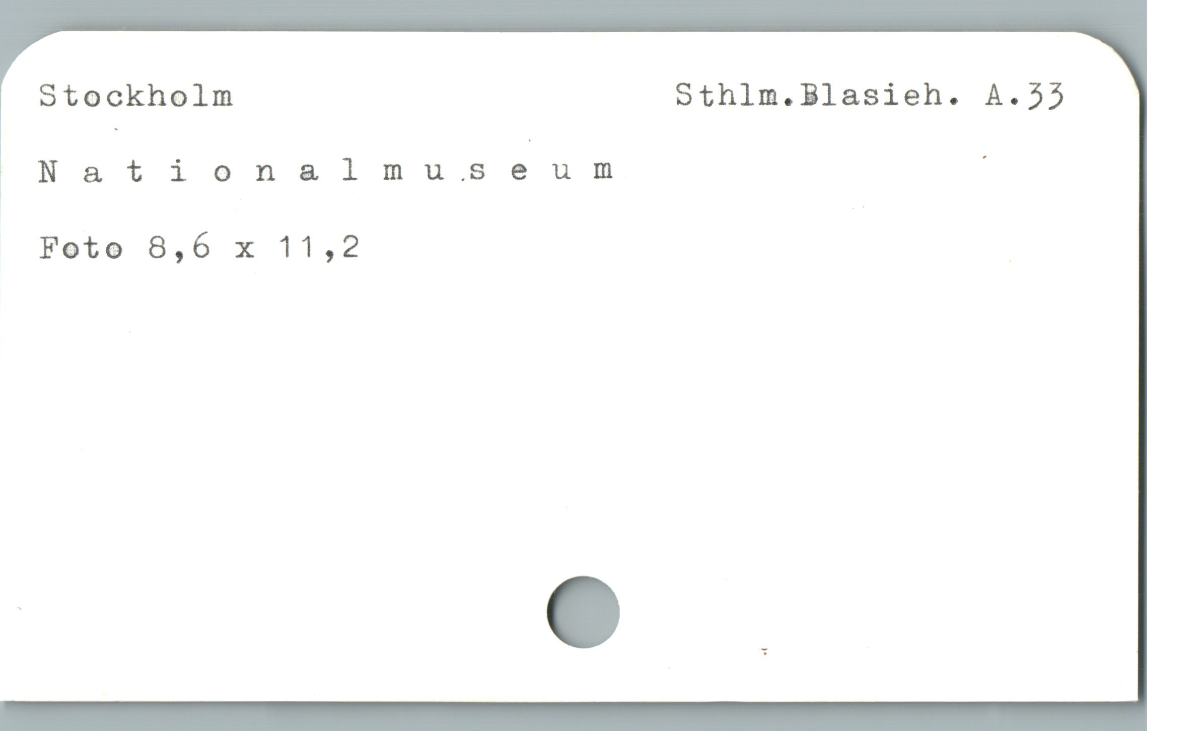  Stockholm Sthlm.Blasieh. A.55
Nationalmuseum |
Foto 8,6 x 11,2 |
