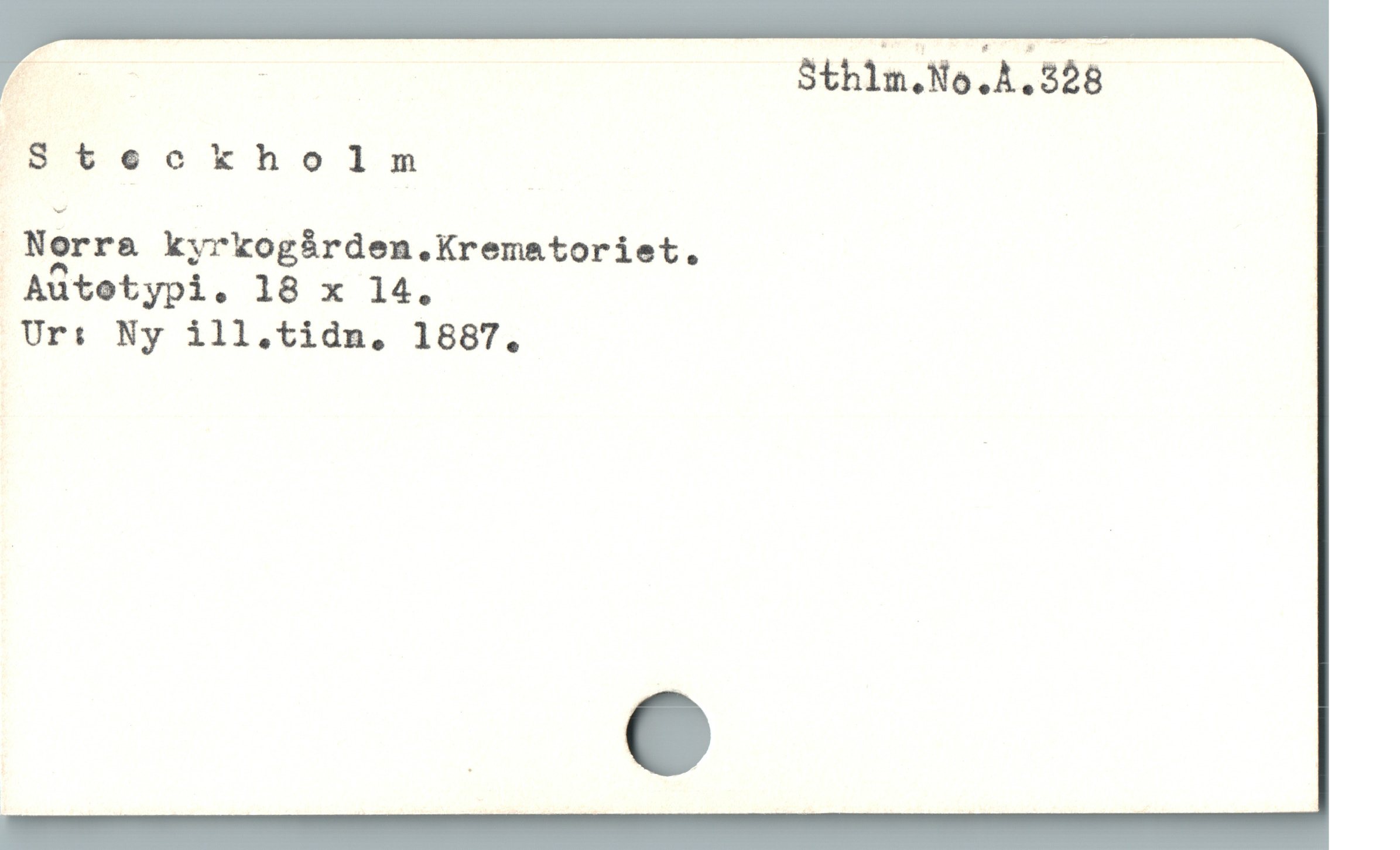  A 2 Sthin.No.A.528
Så eckholm

 Norra kyrkogárden.Krematoriet.

Ur: Ny ill.tidn. 1887.
