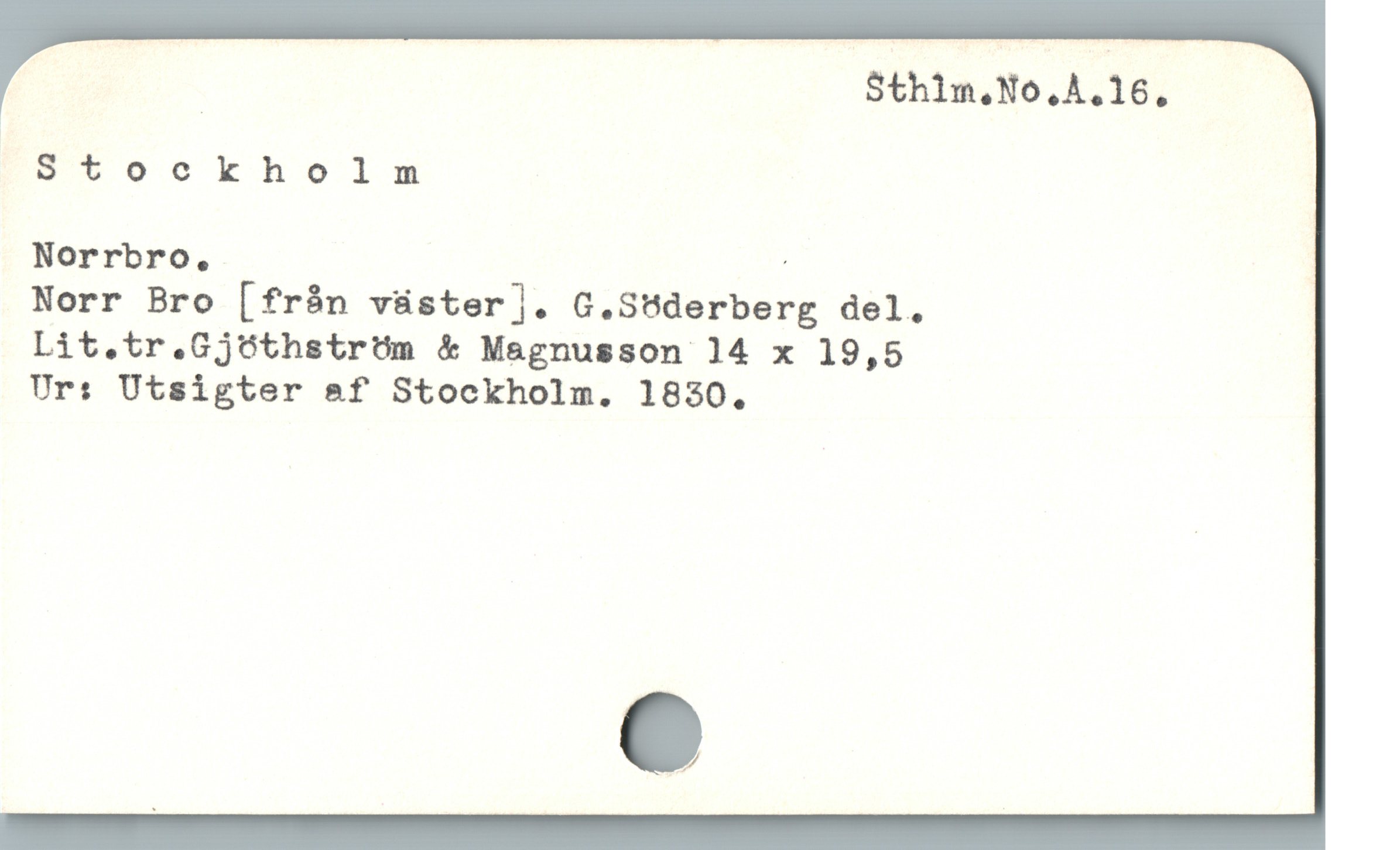  Stoockholm
NOrrbrO. d
Norr Bro [från vüster]. G.Süderberg del.
Lit.tr.Gjóthstrüm & Magnusson 14 x 19,5
Ur: Utsigter &f Stockholm. 1830.

e

