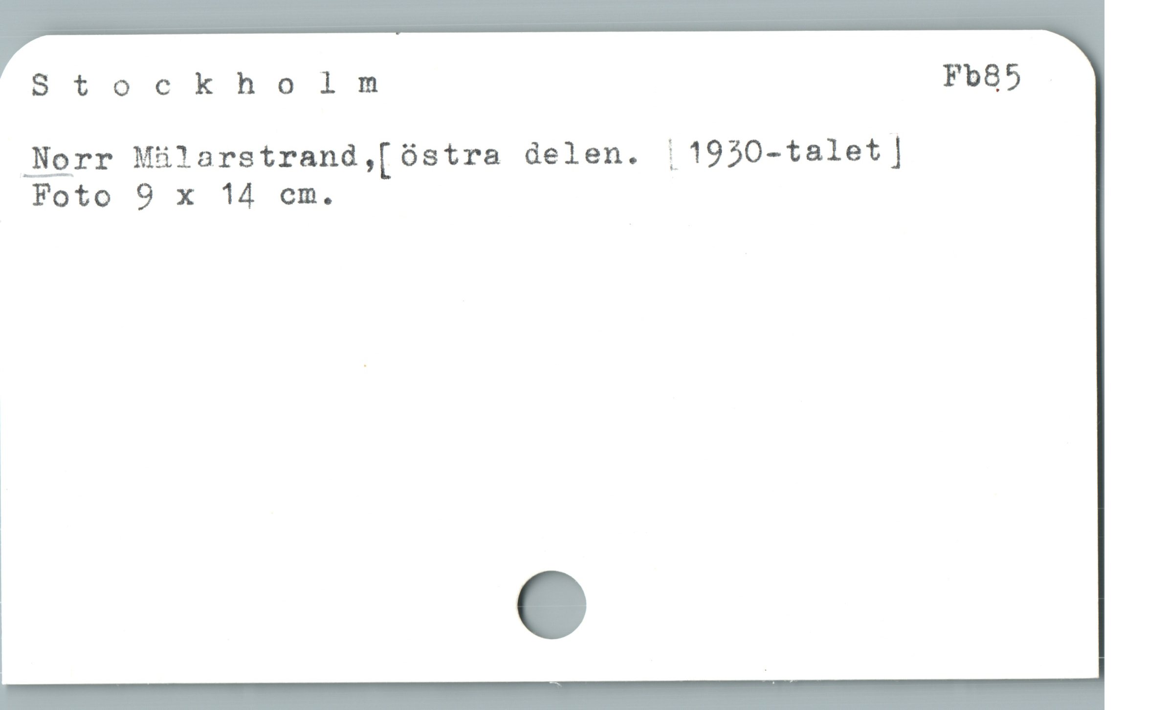  Stockholm Fb85
Norr Mülarstrand,[óstra delen. 1 1930- talet |
Foto 9 x 14 em.
