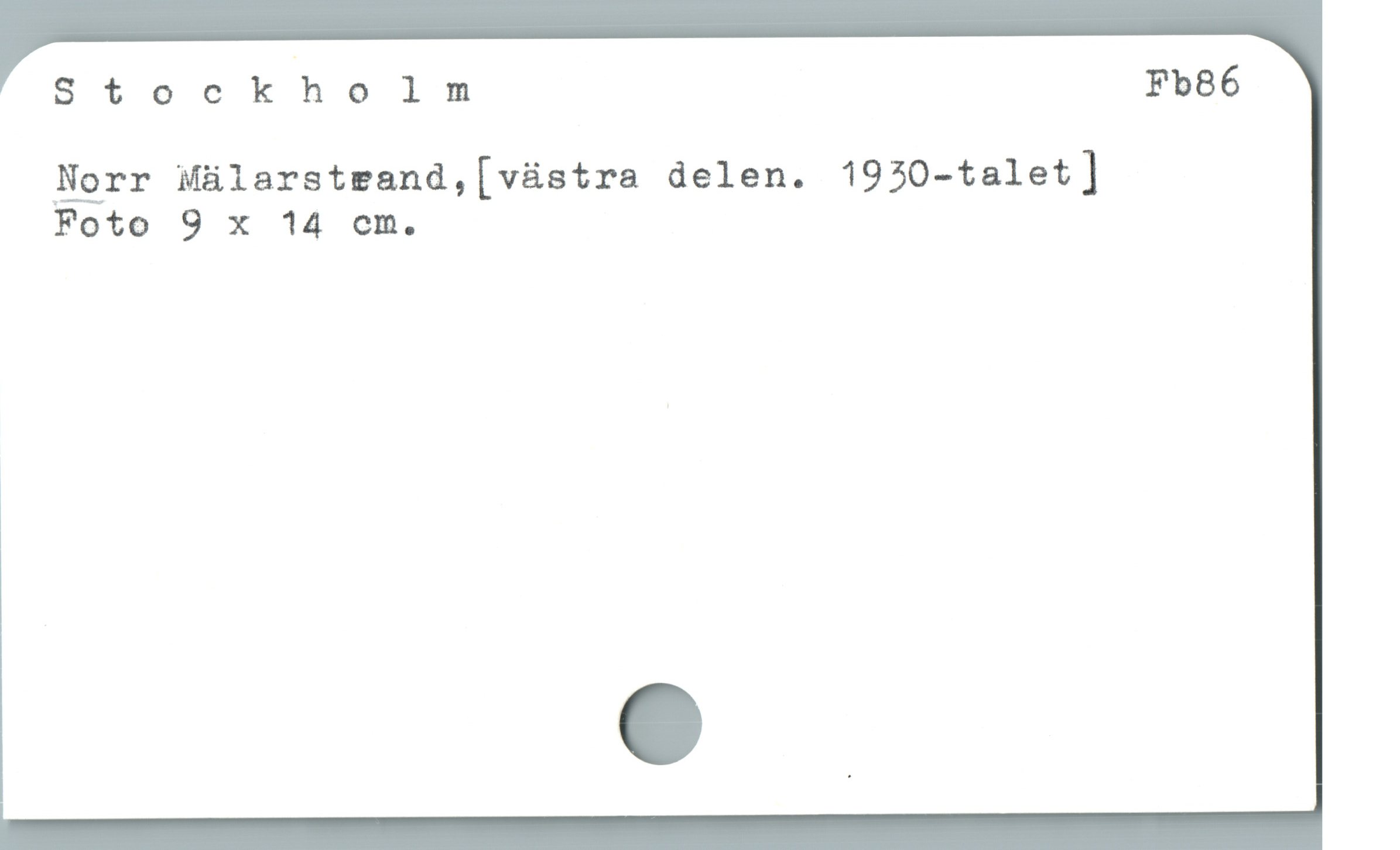  Stockholm Fb86
Norr Mülarsteand,[vüstra delen. 1950-talet]
Foto 9 x 14 em.

