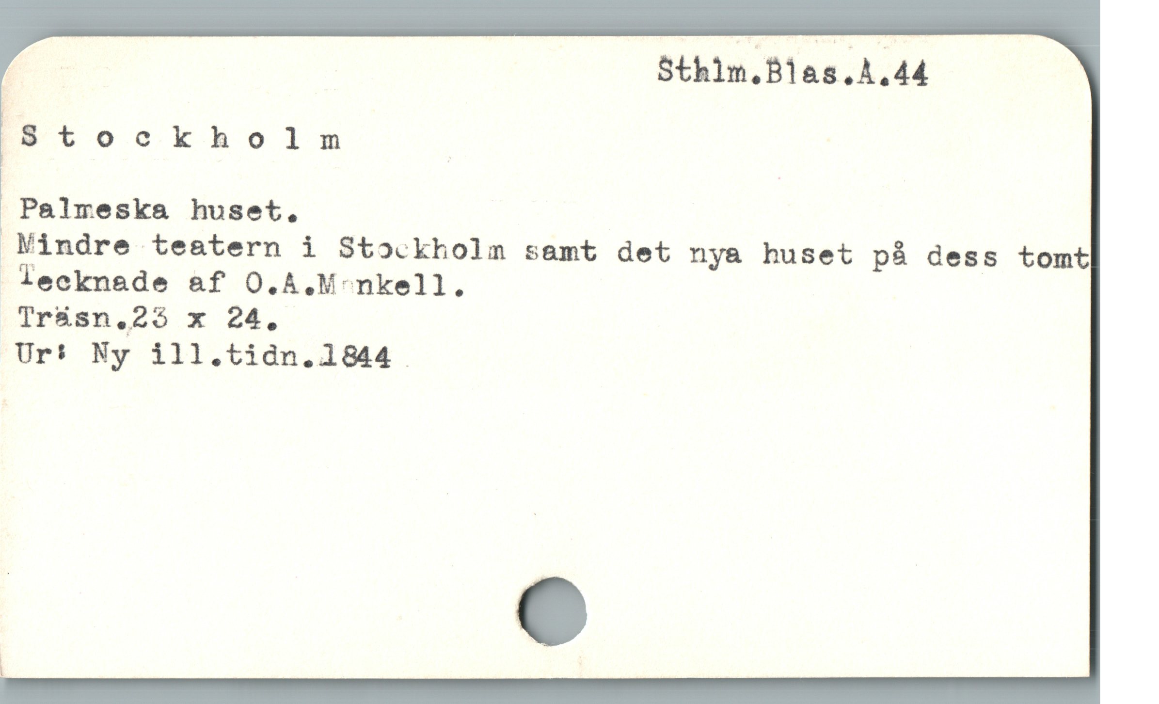  p Sthlm.Blas.A.44
IStockholm |

Palmeska huset,

 Mindre teatern i Sto.kholm samt det nya huset pà dess tomt
 leeknade &f O.A.M-nkell.

Tr&sn.25 x 24,

Ur* Ny ill.tidn.l1844 .

|
