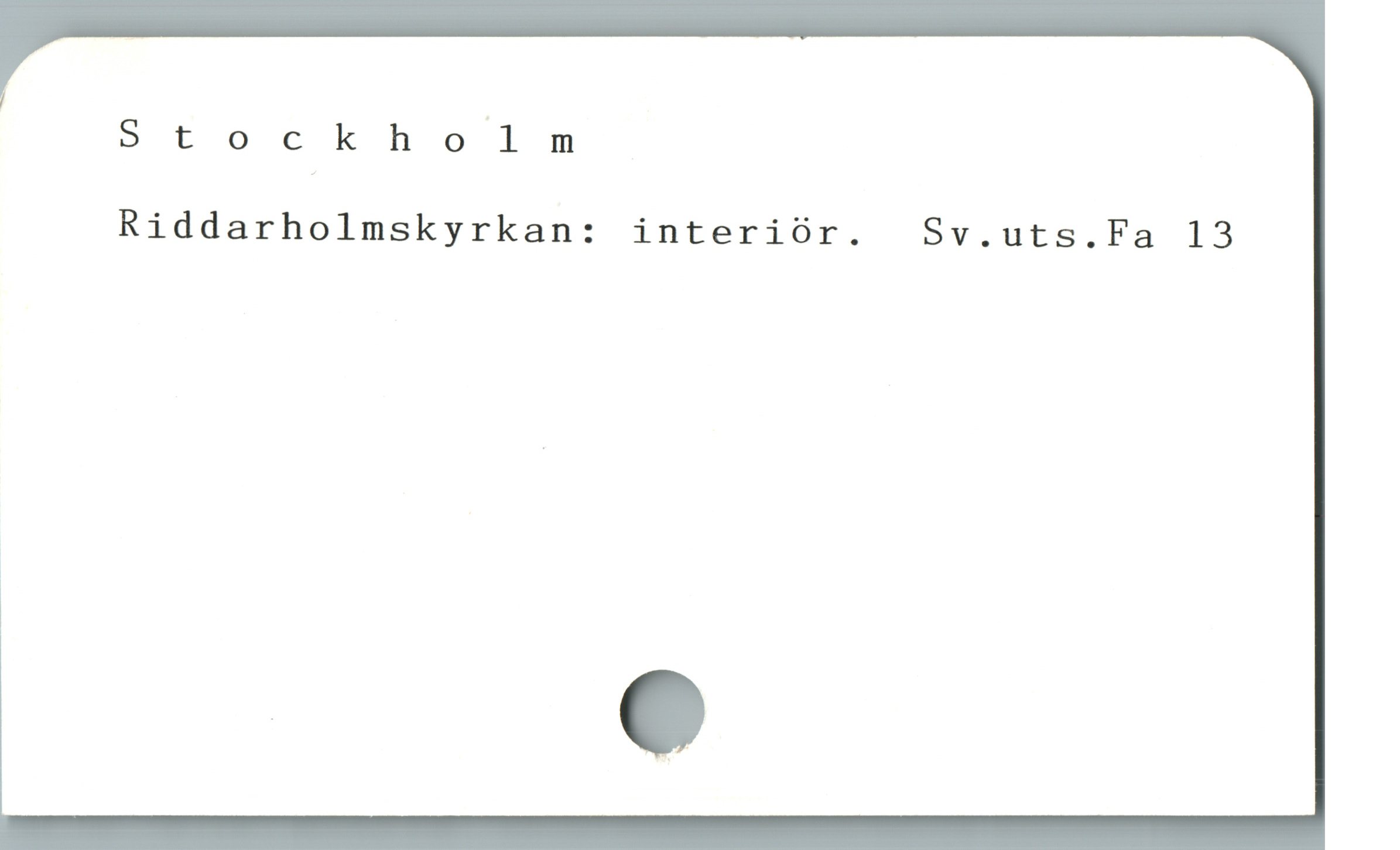  Stockholm
Riddarholmskyrkan: interiór. Sv.uts.Fa 13

