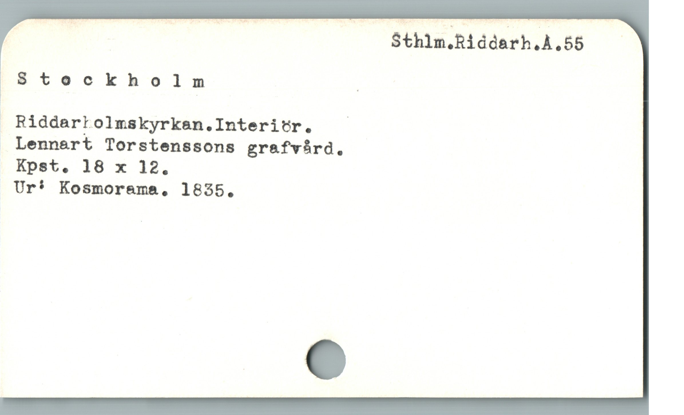  E NU E Sthlm.Riddarh.A.55 ——
Stockhol m .

Ä Riddartolmskyrkan . Interitr., —

 Lennert Torstenssons grafvård.

 Ur* Kosmora&ama, 1835,
