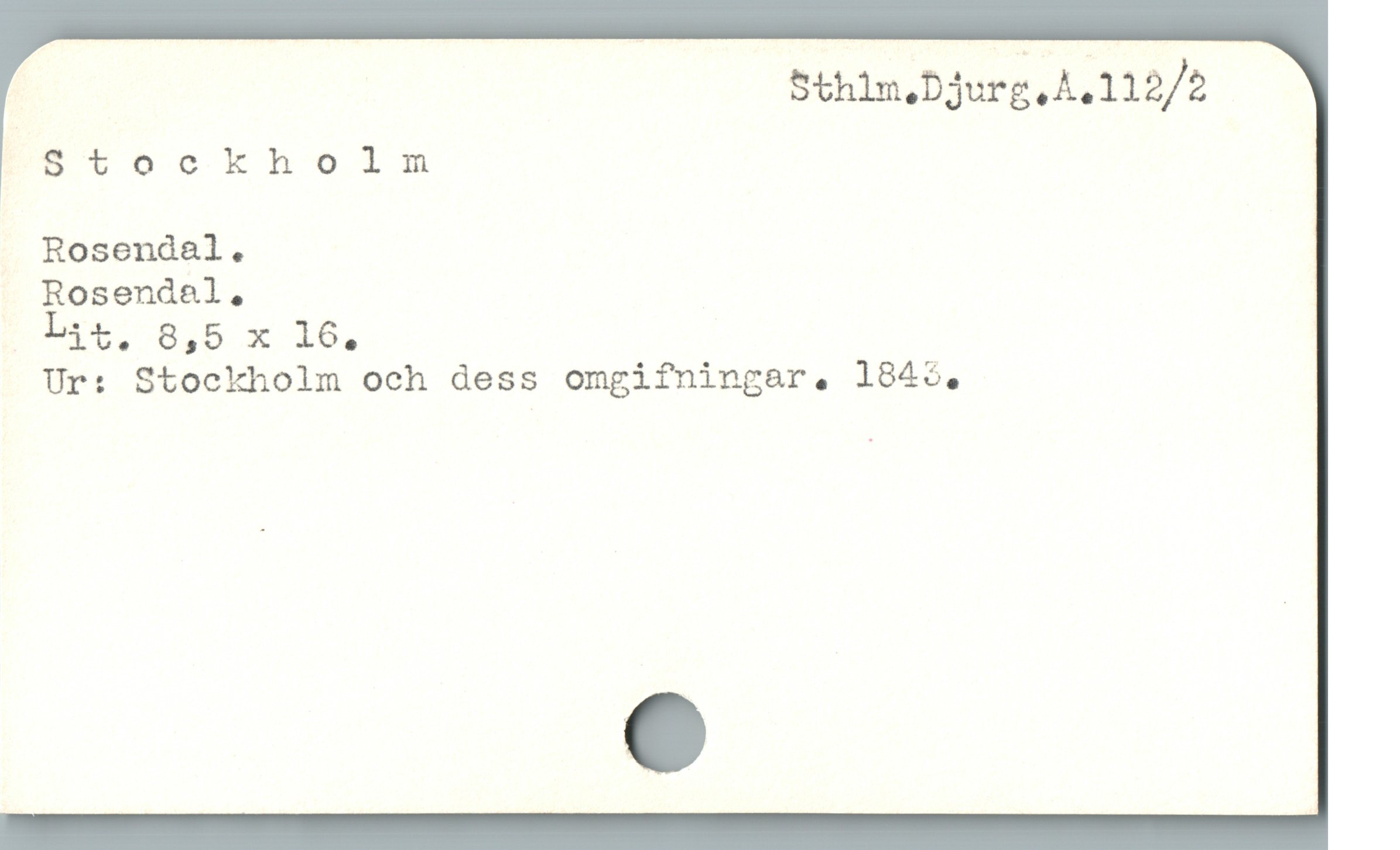  Sthlm.Djurg.A.112/2
ZTtOGCckholnm
Rosendal.
Rosendal .
Lit. 8,5 x 16.
Ur: Stockholm och dess omgifningar, 1845,
