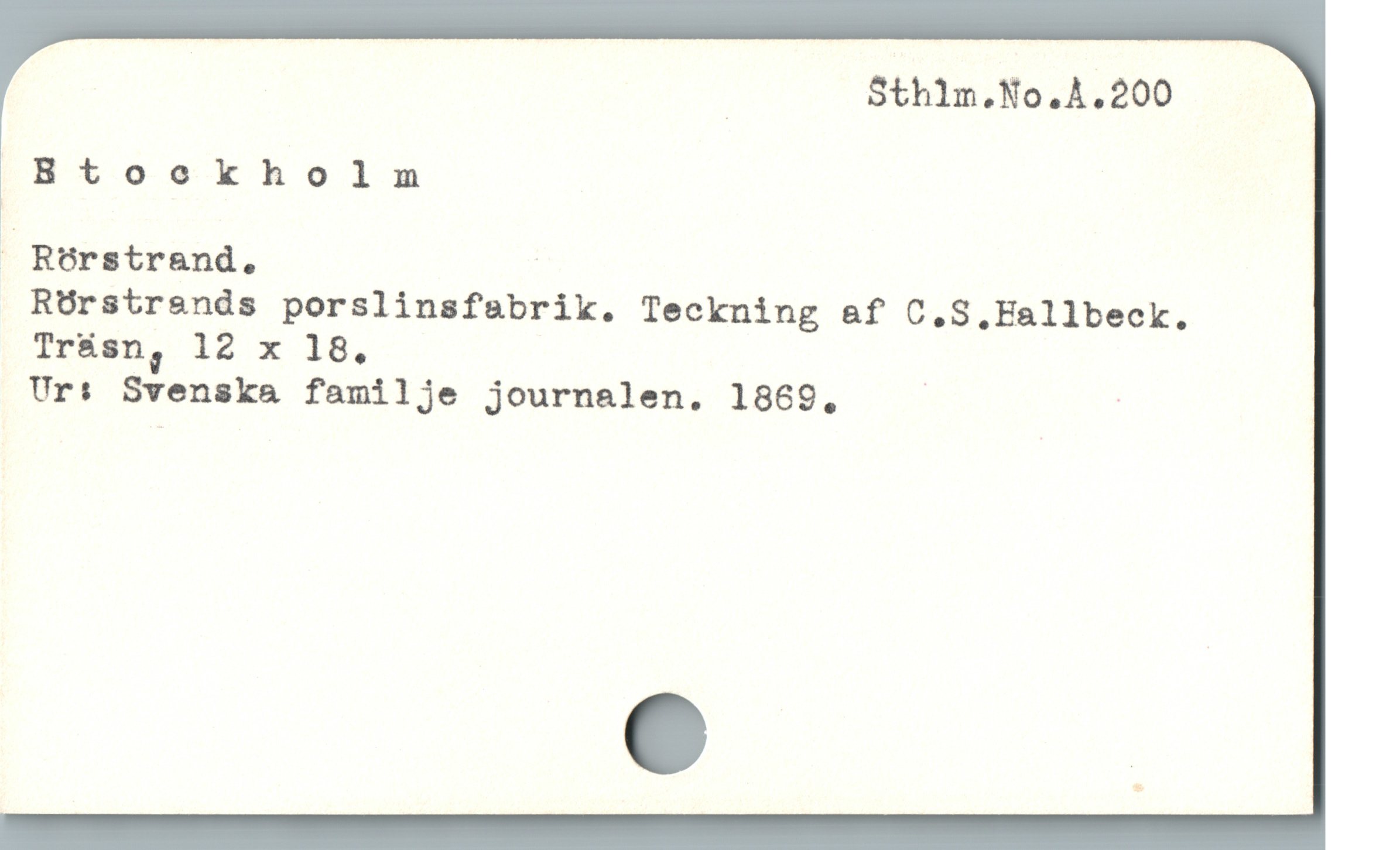 Btookholm
 Rerstrand.
RÜrstresnds porslinsfe&brik. Teckning &f C.S. Hallbeck.
Träsn, 12 x 18,
Ur: Svenska familje journalen. 1869, | |

